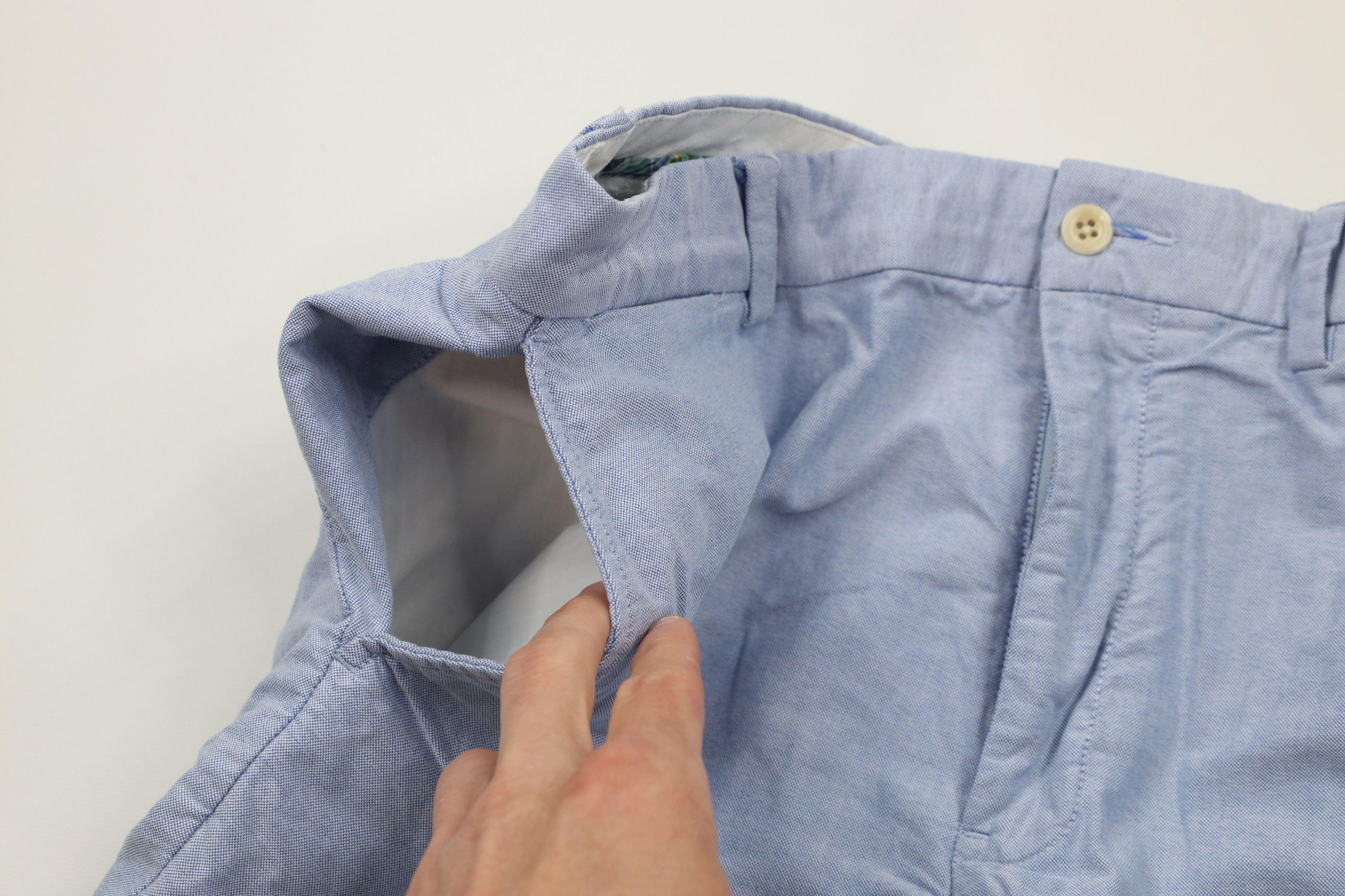Ralph Lauren × Vintage Vintage 90s Ralph Lauren Front Above Knee Chino Shorts Blue Size US 36 / EU 52 - 6 Thumbnail