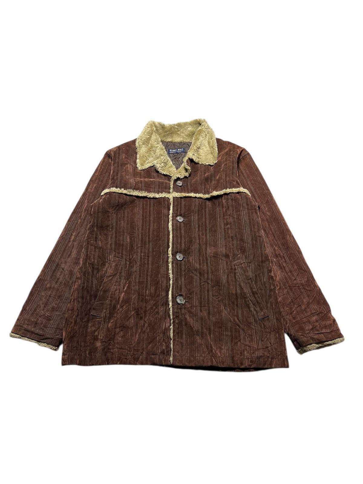 Japanese Brand Japanese Stripe Fur Grunge Punk Glory Hole Style Jacket Size US XL / EU 56 / 4 - 5 Thumbnail
