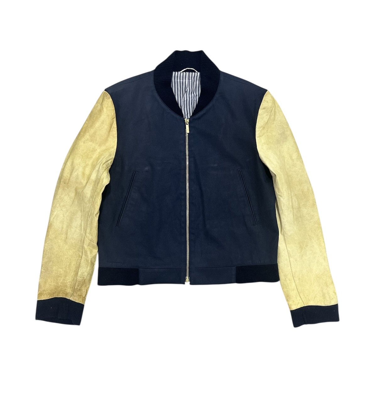 Thom Browne Thom Browne Varsity Jacket Baseball Jacket Leather Sleeve Size US L / EU 52-54 / 3 - 1 Thumbnail