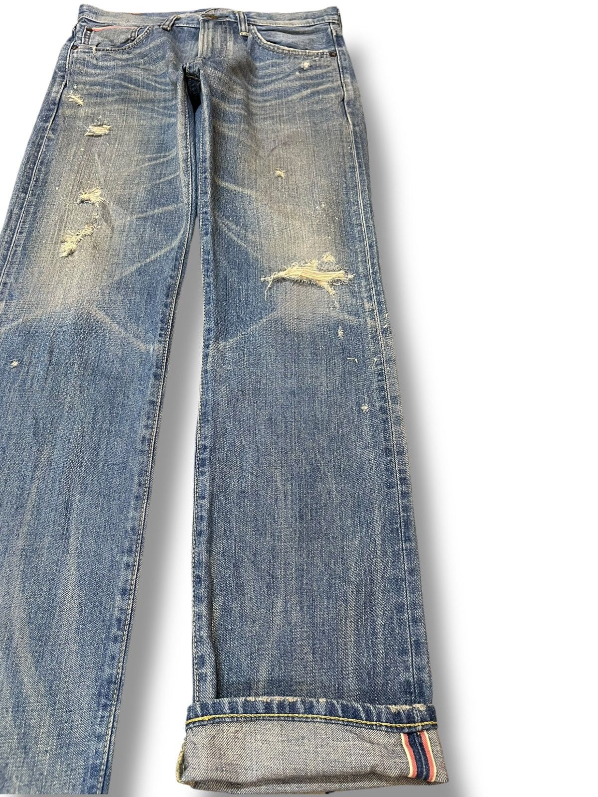 Edwin Vintage Edwin 505zx Selvedge Buckle Belt Distressed Denim Size US 31 - 4 Thumbnail