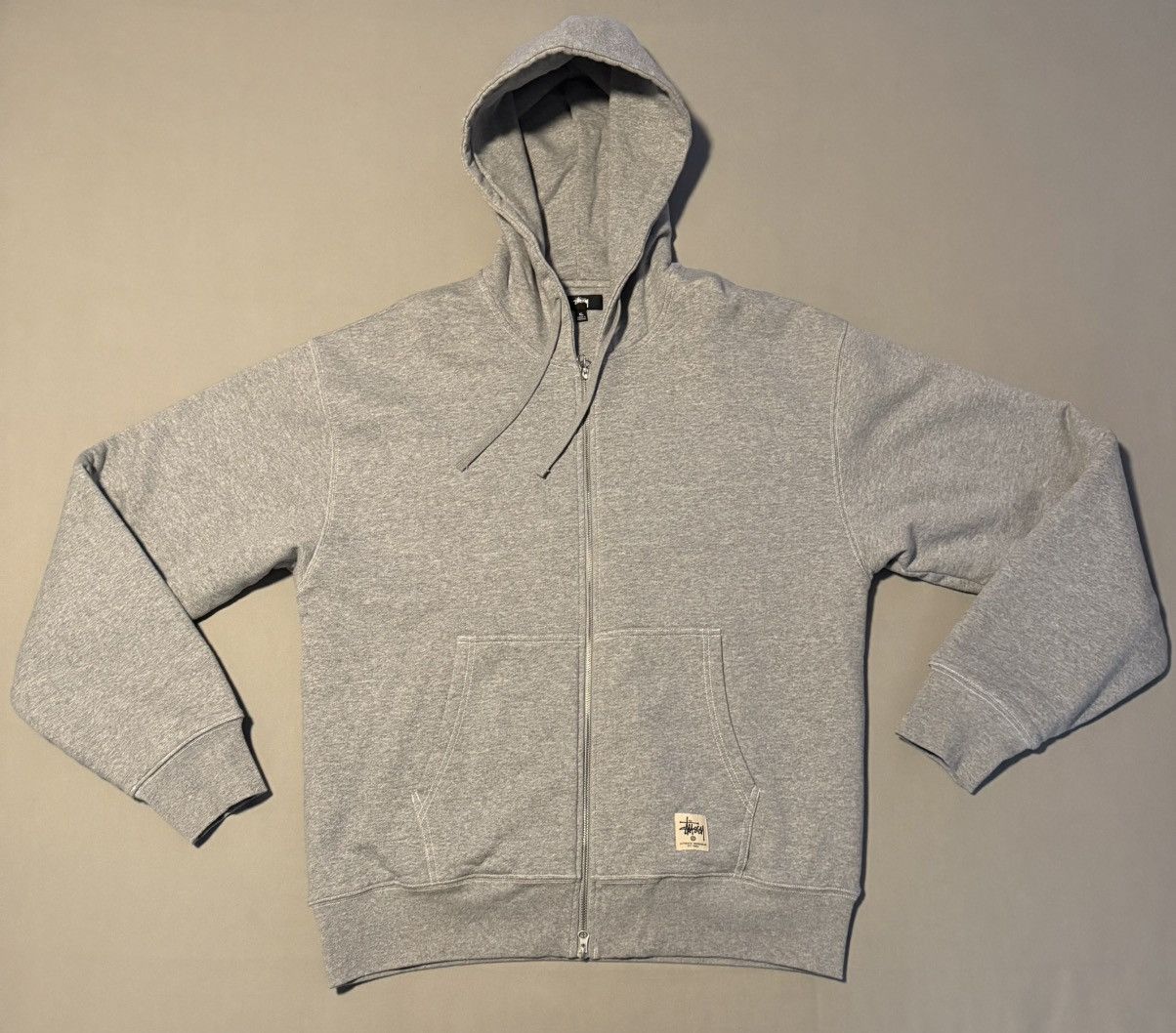 Stussy stussy double face label zip hoodie, contrast stitch | Grailed