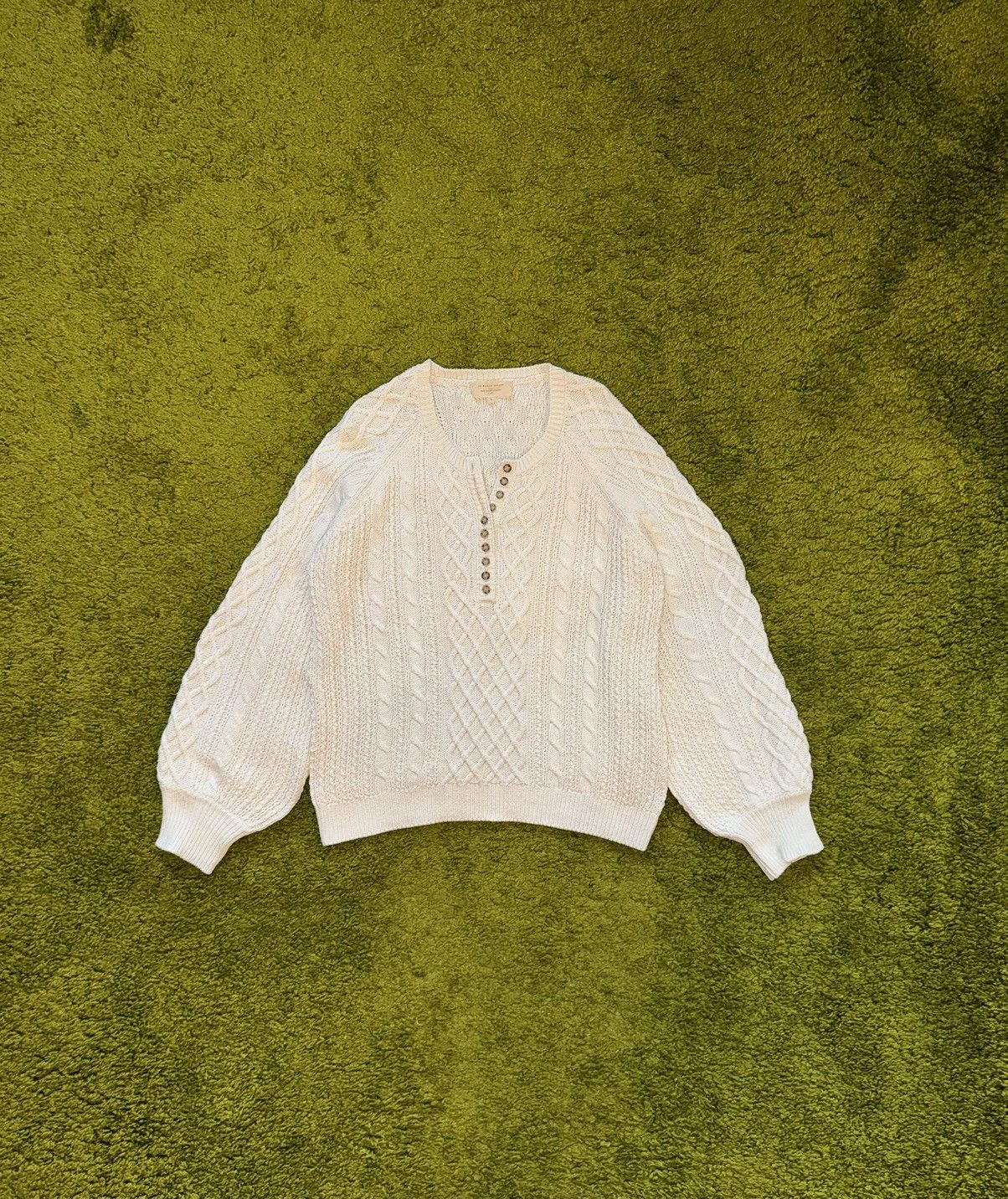 Designer × Sezane Sezane oldmoney style cable knit sweater Size L / US 10 / IT 46 - 1 Thumbnail