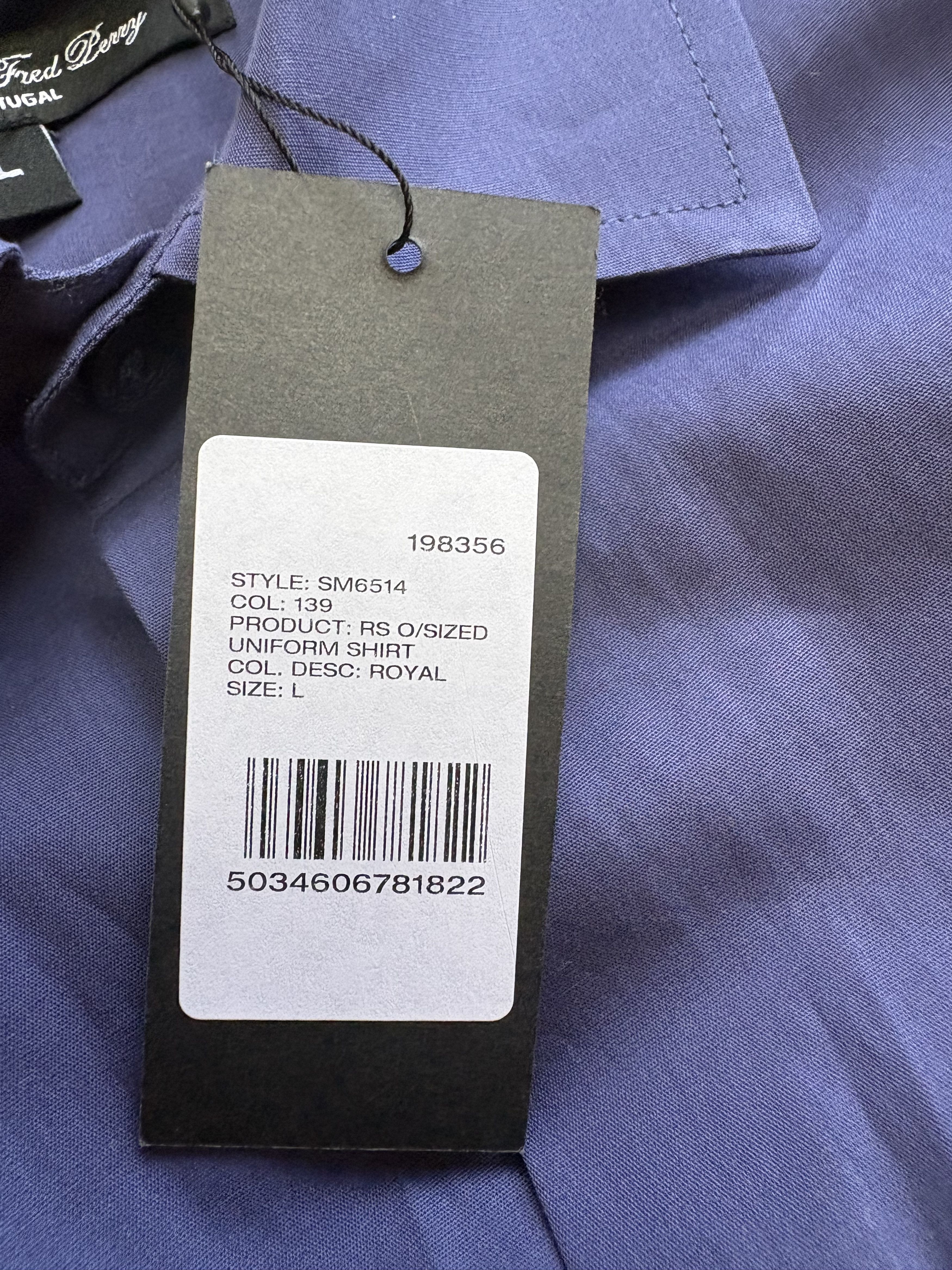 Fred Perry × Raf Simons Raf Simons x Fred Perry Blue Patch Shirt BNWT L Size US L / EU 52-54 / 3 - 7 Thumbnail