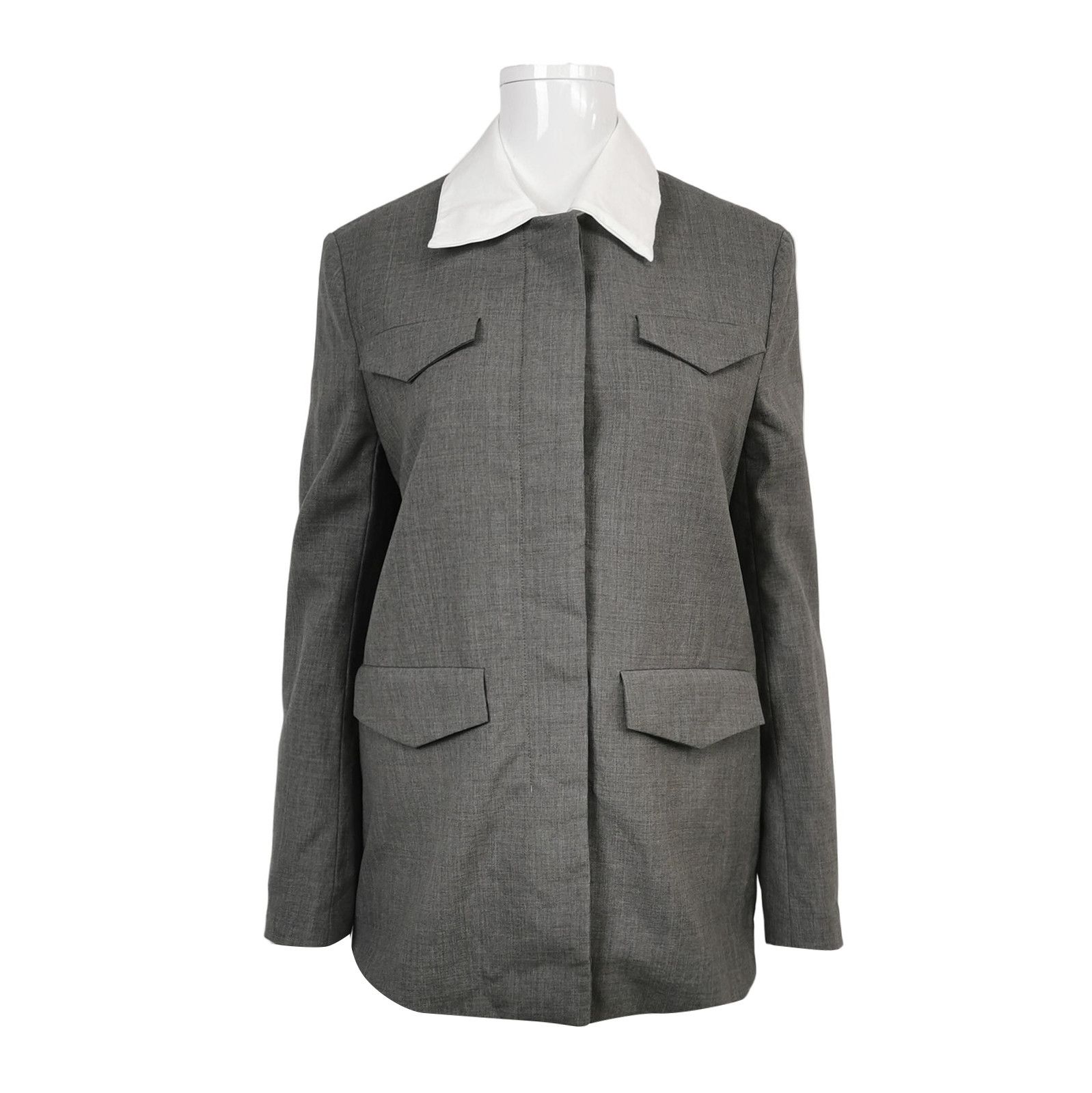 Prada Wool Single-Breasted Collar Jacket Size 38 - dmc