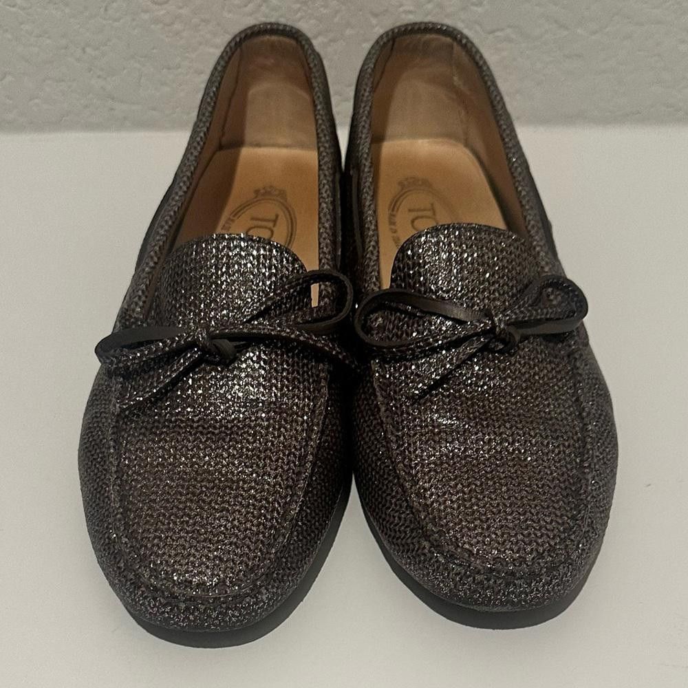 Tod's Tod’s Heaven Lacetto Metallic Silver Gray Drivers Loafers 39 Size US 9 / IT 39 - 3 Thumbnail