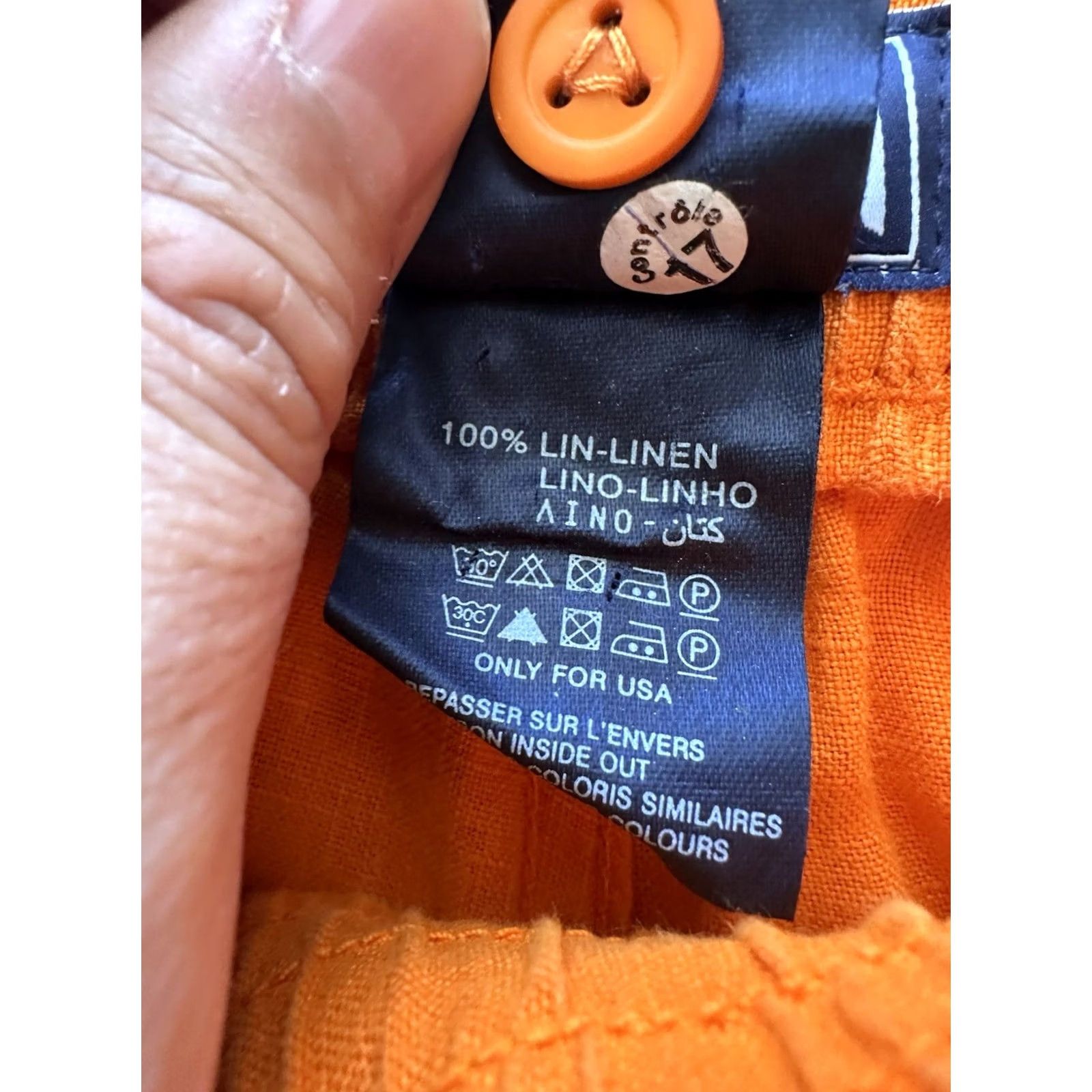 Vilebrequin Vilebrequin Mens Cargo Shorts Orange Linen 3XL Beach City Pockets Regular Rise High Inseam 10.75” EUC Rare Size US 39 - 6 Thumbnail
