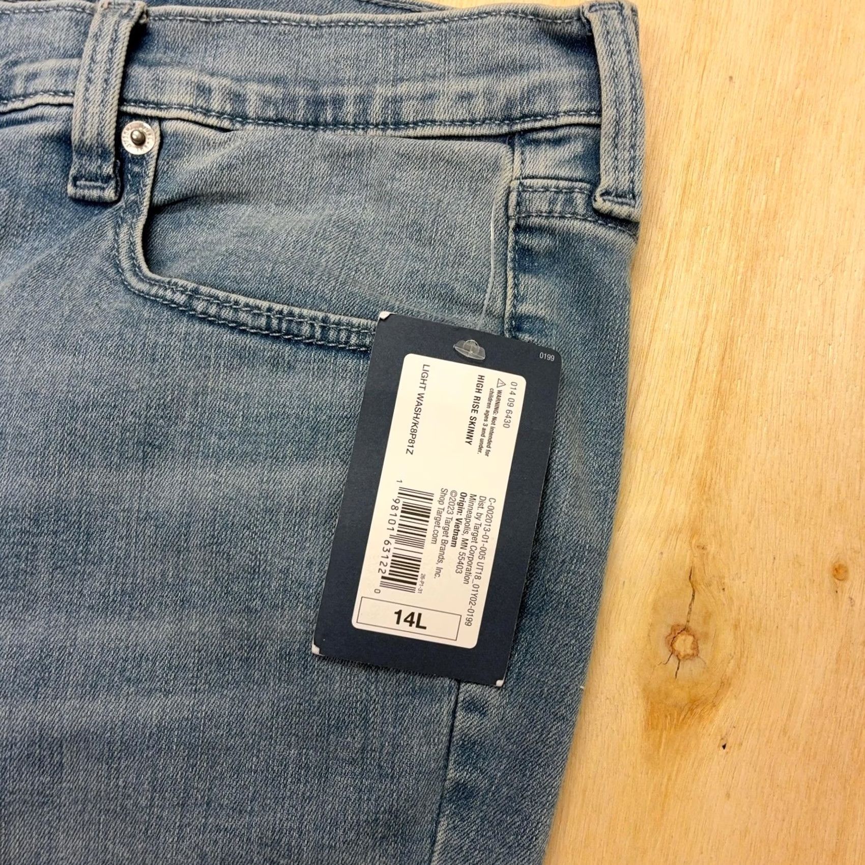 Vintage Universal Thread Skinny Jeans Womens 14L Light Wash Stretch Denim High Rise Size 36" / US 14 / IT 50 - 2 Thumbnail