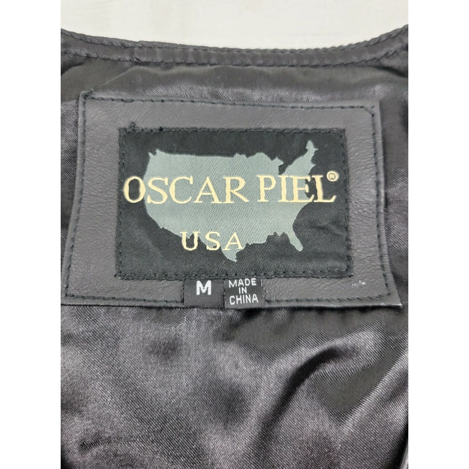 Vintage VINTAGE Oscar Piel POW MIA Leather Vest Black Medium Men Vest Size US M / EU 48-50 / 2 - 8 Thumbnail