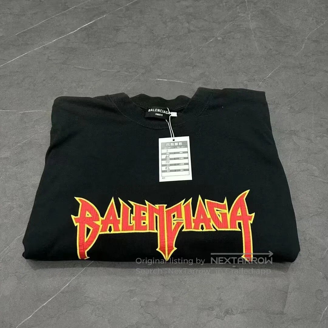 Balenciaga Balenciaga Rock Print Logo Short Sleeve Tee. Size US L / EU 52-54 / 3 - 4 Thumbnail