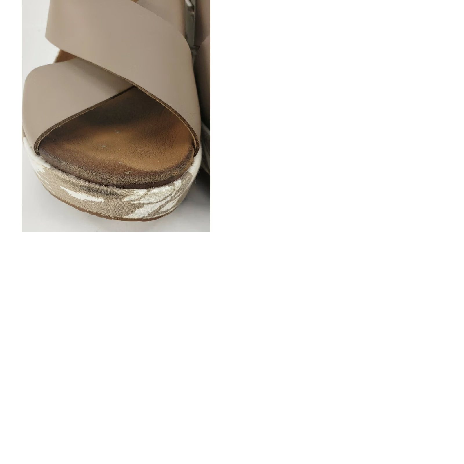 Clarks CLARKS Collection Soft Cushion Sandals Wedge Slingback Brown Beige X Crossover 7.5 Women Shoes Size US 5 / IT 35 - 9 Thumbnail