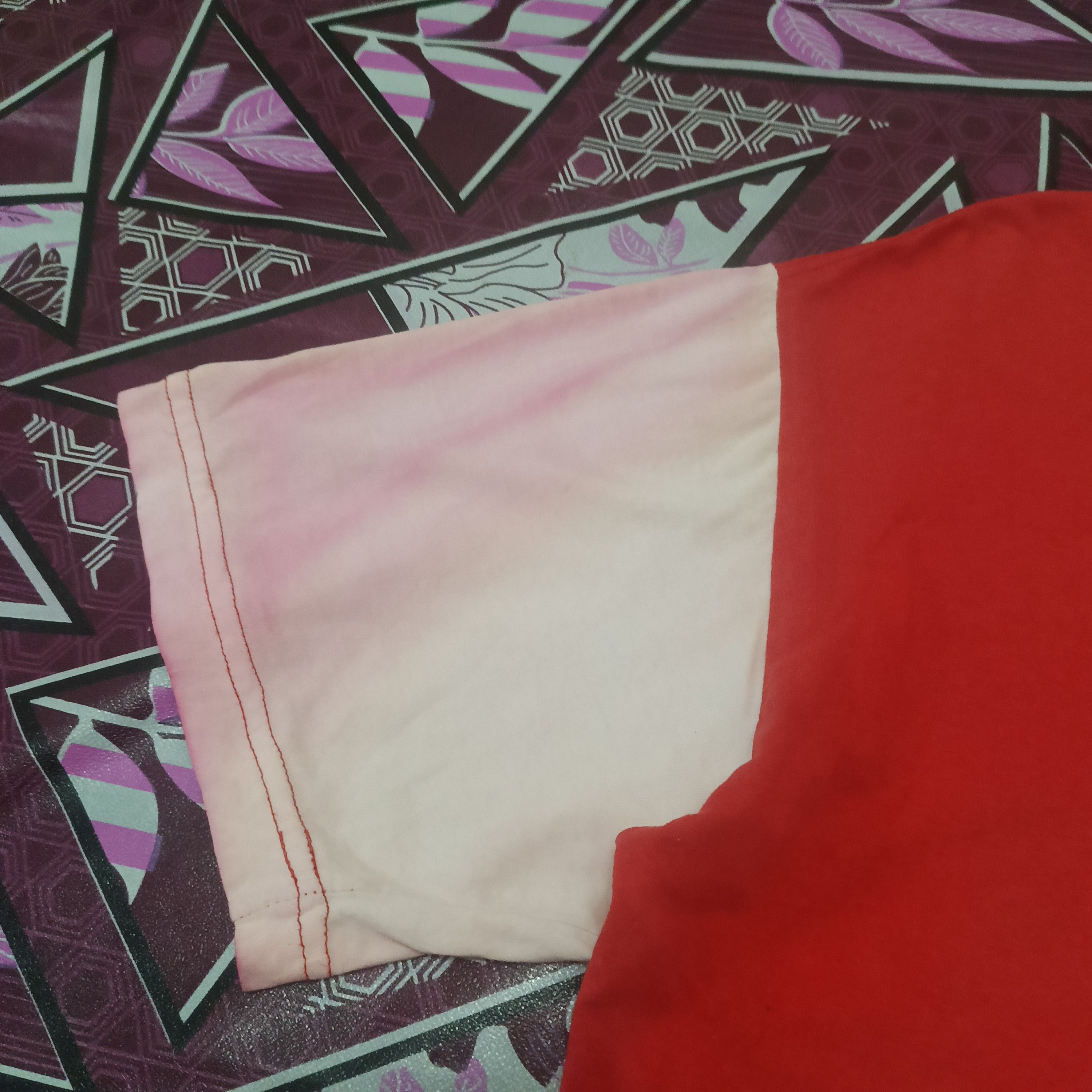 Vintage × Yves Saint Laurent Vtg Distressed Thrashed YSL big logo Bleach sleeve tricolour Size US L / EU 52-54 / 3 - 11 Thumbnail