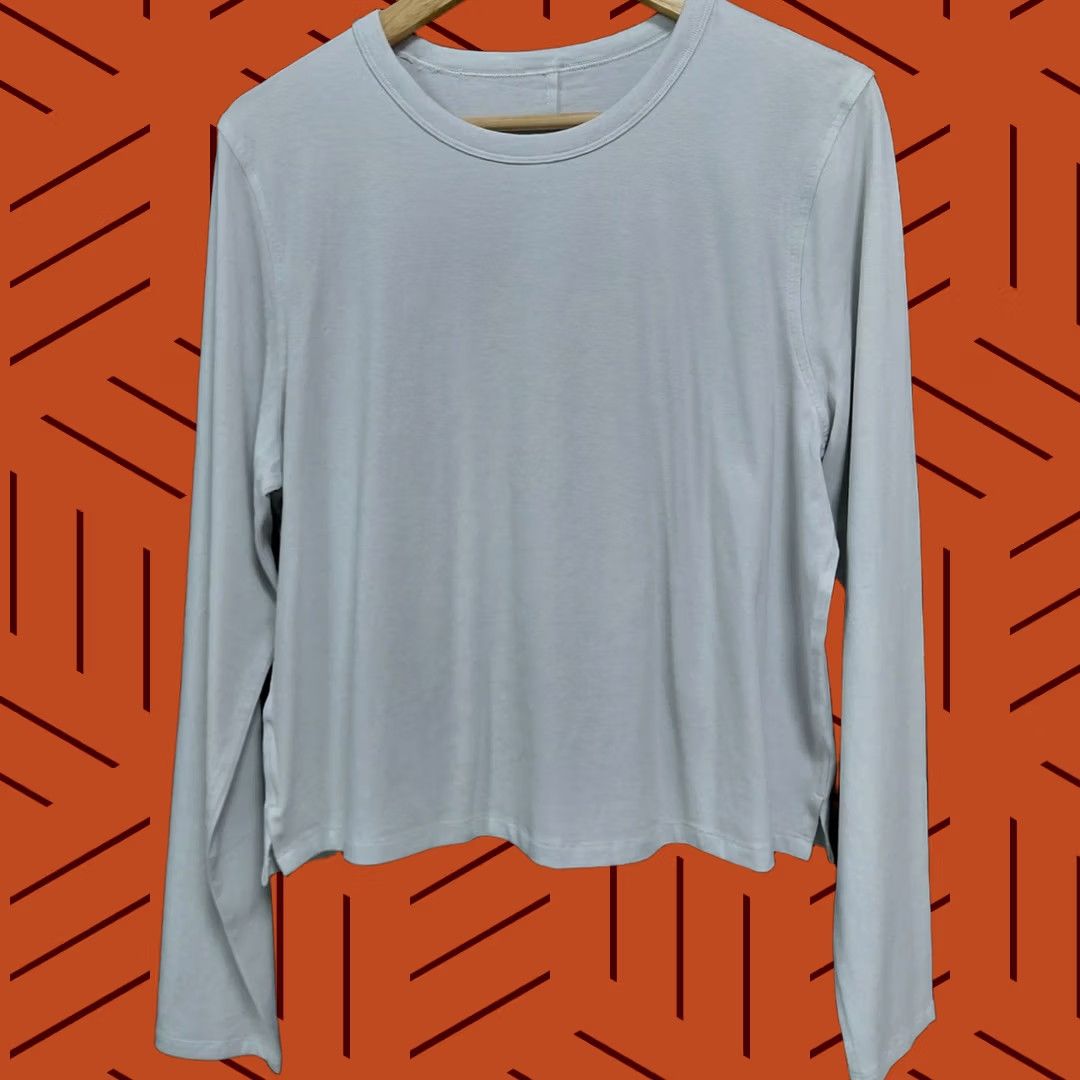 Lululemon Lululemon Tip Long Sleeve Top Light Blue Crew Neck Women Size 16 Size XXL / US 16-18 / IT 52-54 - 1 Thumbnail