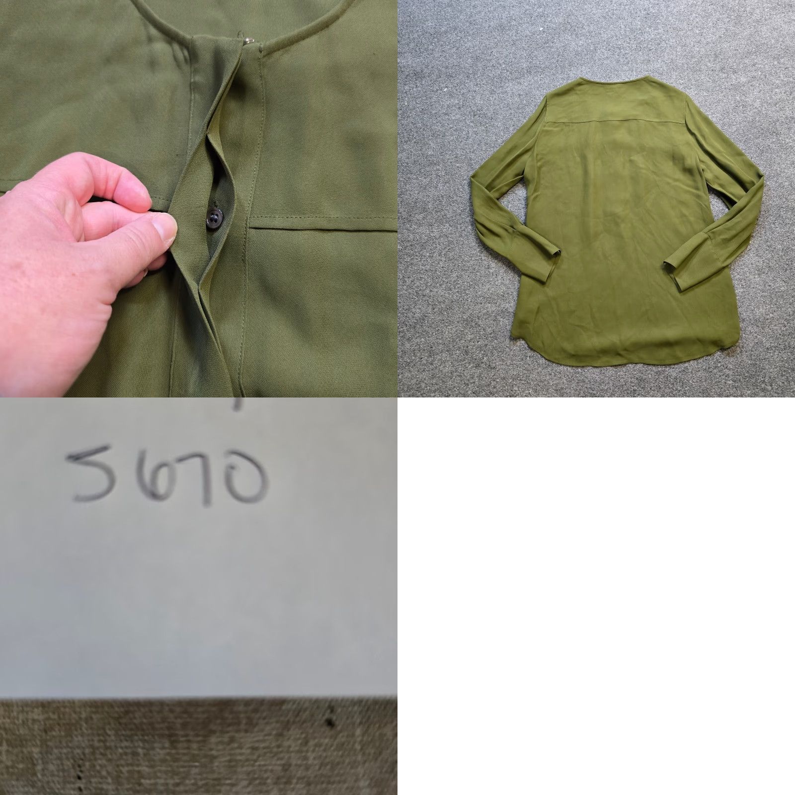 J.Crew J.CREW Blouse Shirt Womens 10 Green Long Sleeve Round Neck Career Holiday Regular Fit Size L / US 10 / IT 46 - 8 Thumbnail