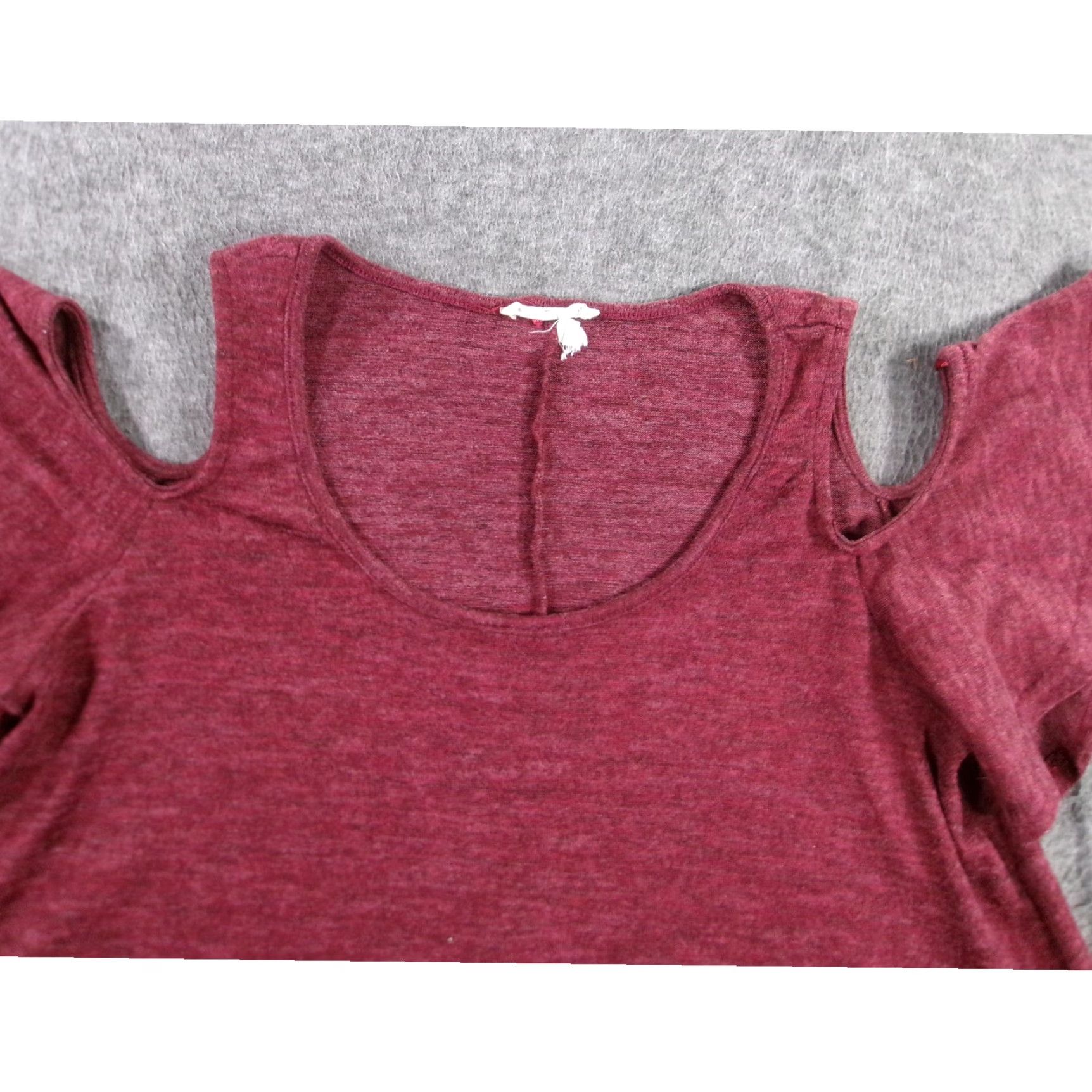 Vintage It Girl Top Womens L Maroon Heathered Cold Shoulder Cutouts Casual Chic Shirt Womens L Maroon Heathered Cold Shoulder Cutouts Casual Chic Size L / US 10 / IT 46 - 2 Thumbnail