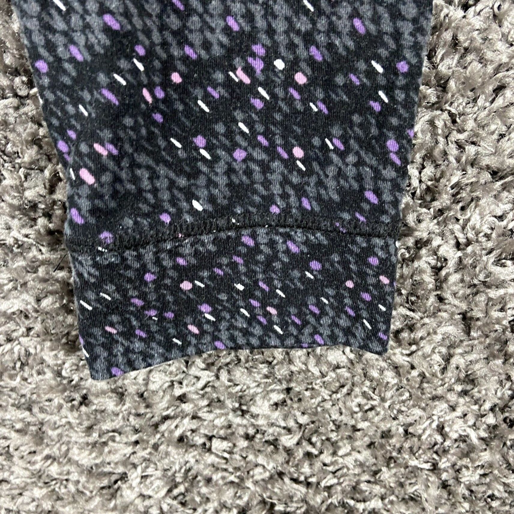 Vintage CUDDL DUDS Pajama Pants Women’s Large Black Purple Pattern Size 36" / US 14 / IT 50 - 2 Thumbnail