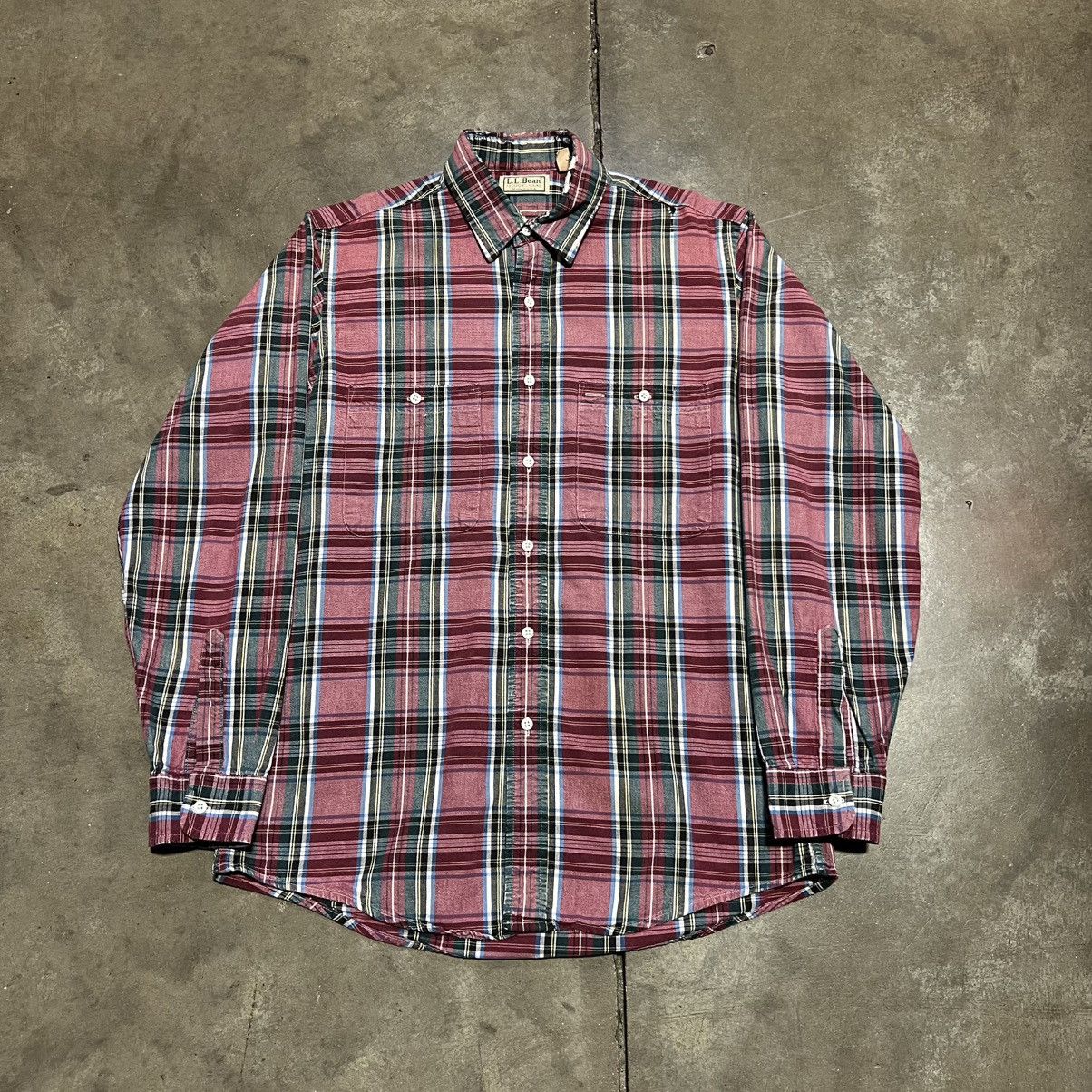 L.L. Bean Vintage LL Bean Plaid Flannel Shirt Button Up Outdoor Hiking Size US L / EU 52-54 / 3 - 1 Thumbnail