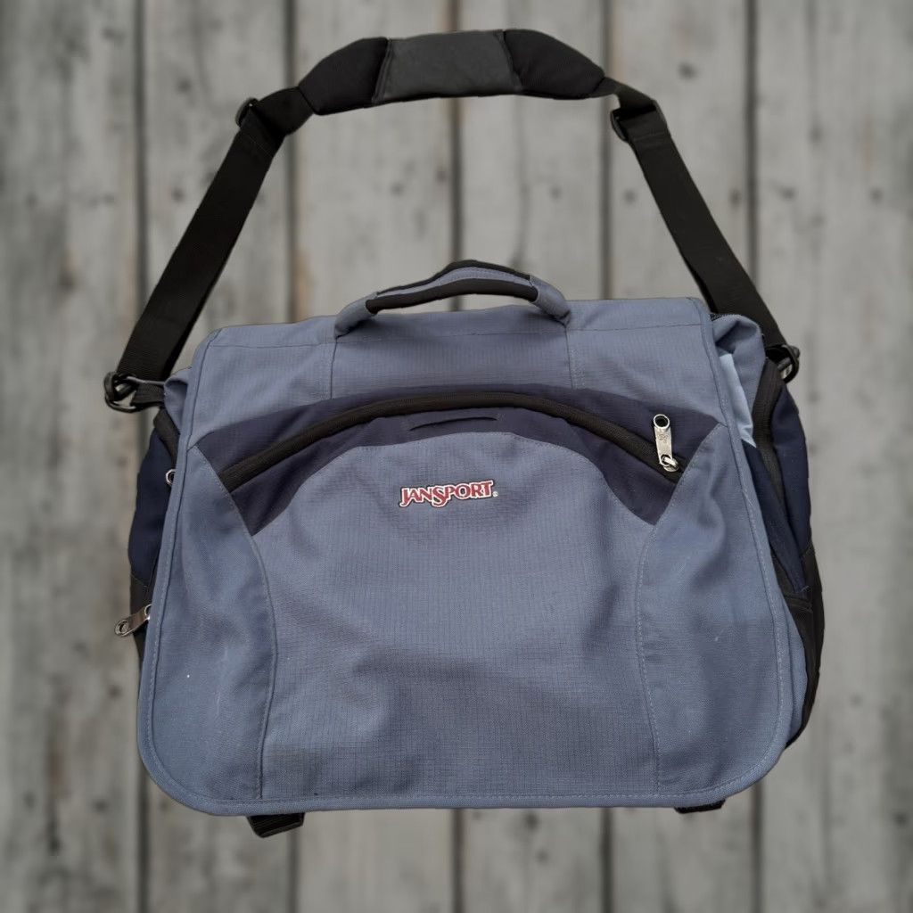 Jansport Jansport Messenger Bag Colorblock Nylon Polyester Laptop Sleeve Zip Crossbody Strap Large Multicolor Men City College Travel Casual Business Mens Bags Size ONE SIZE - 1 Thumbnail