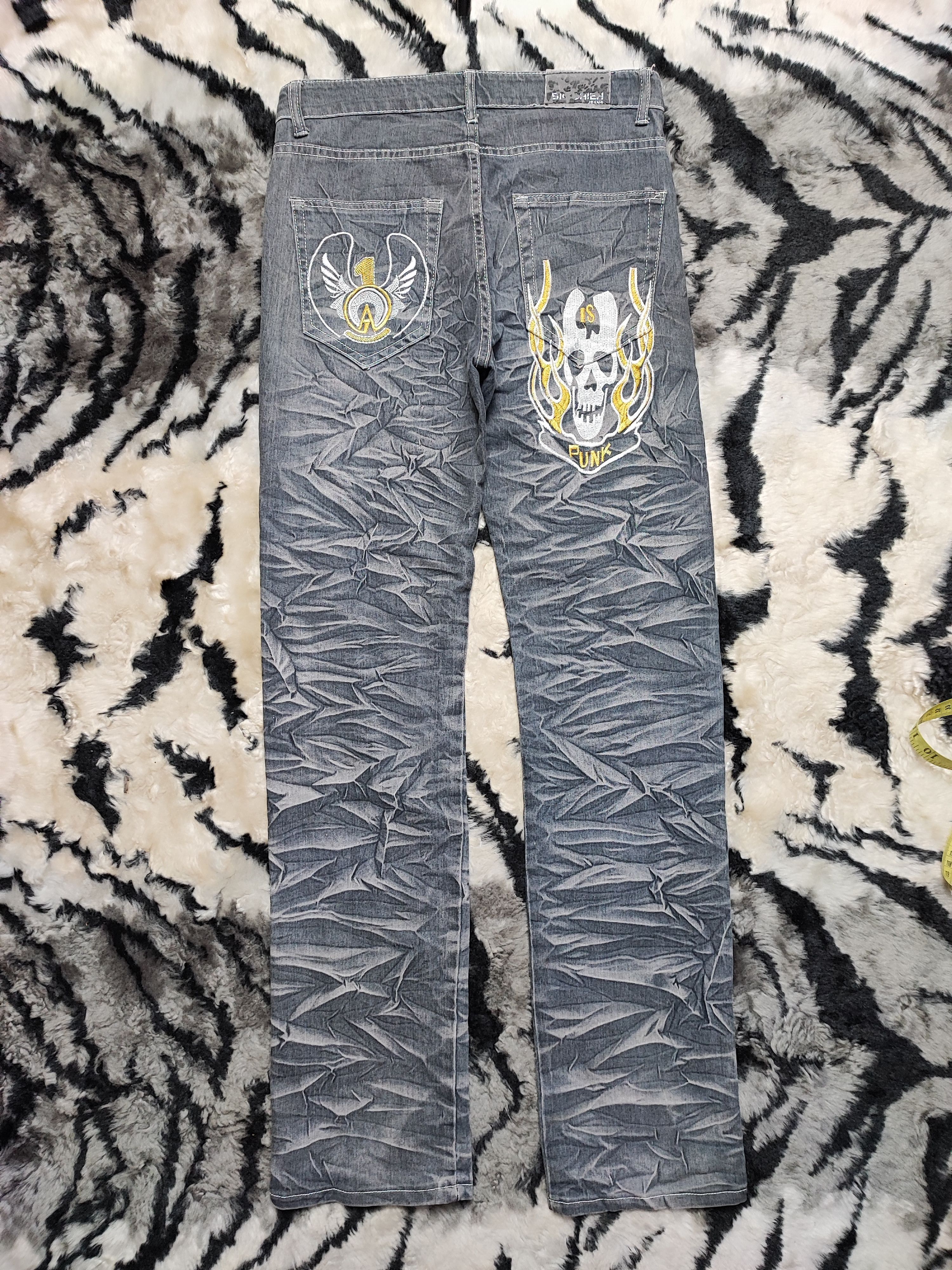 Affliction × Japanese Brand Skull Punk Embroidered Denim Jeans Size US 30 / EU 46 - 7 Thumbnail