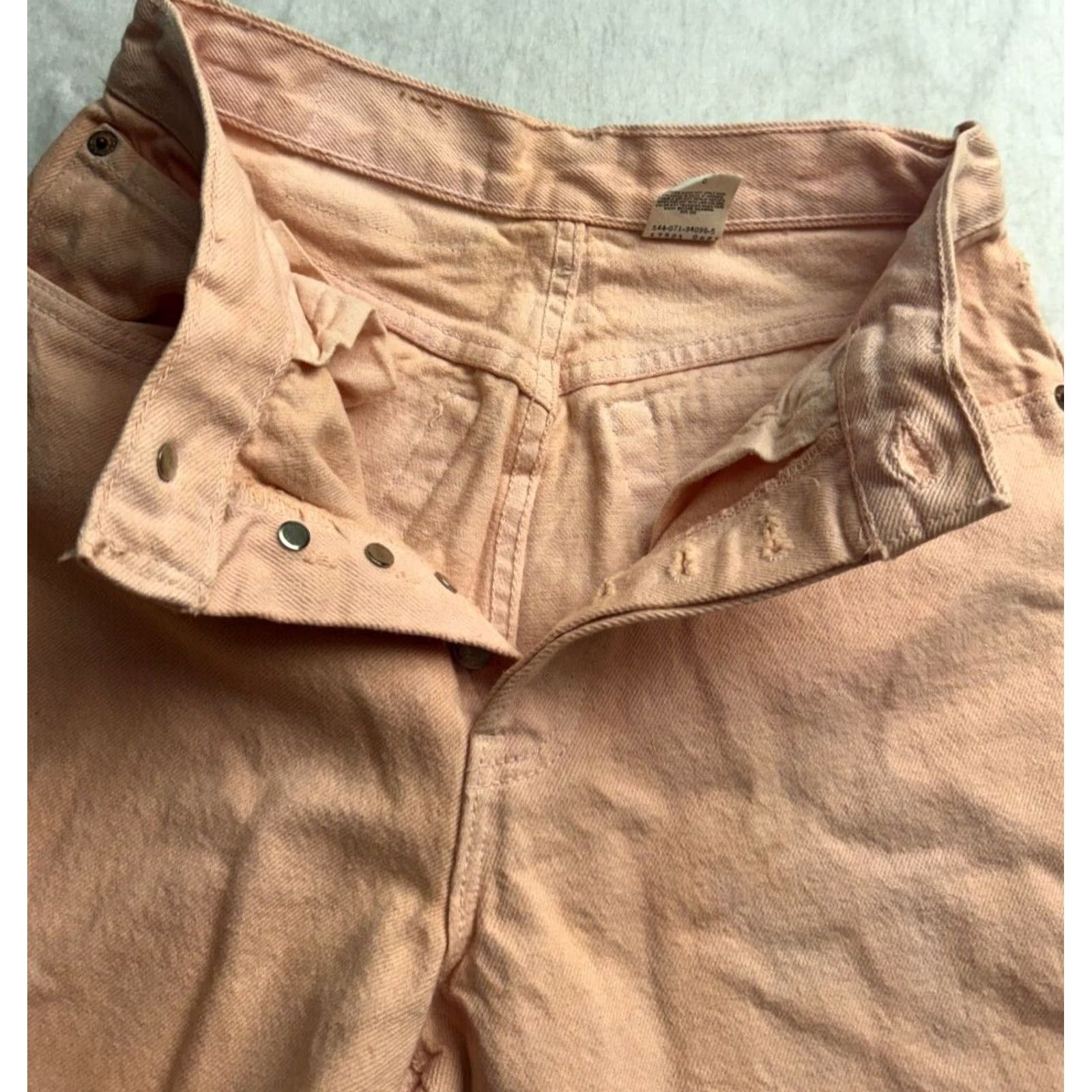 Levi's VINTAGE Levis 501xx Jeans Womens 7 23x31 Peach Original 90s Button Fly Paper Tag Size 28" / US 6 / IT 42 - 4 Thumbnail