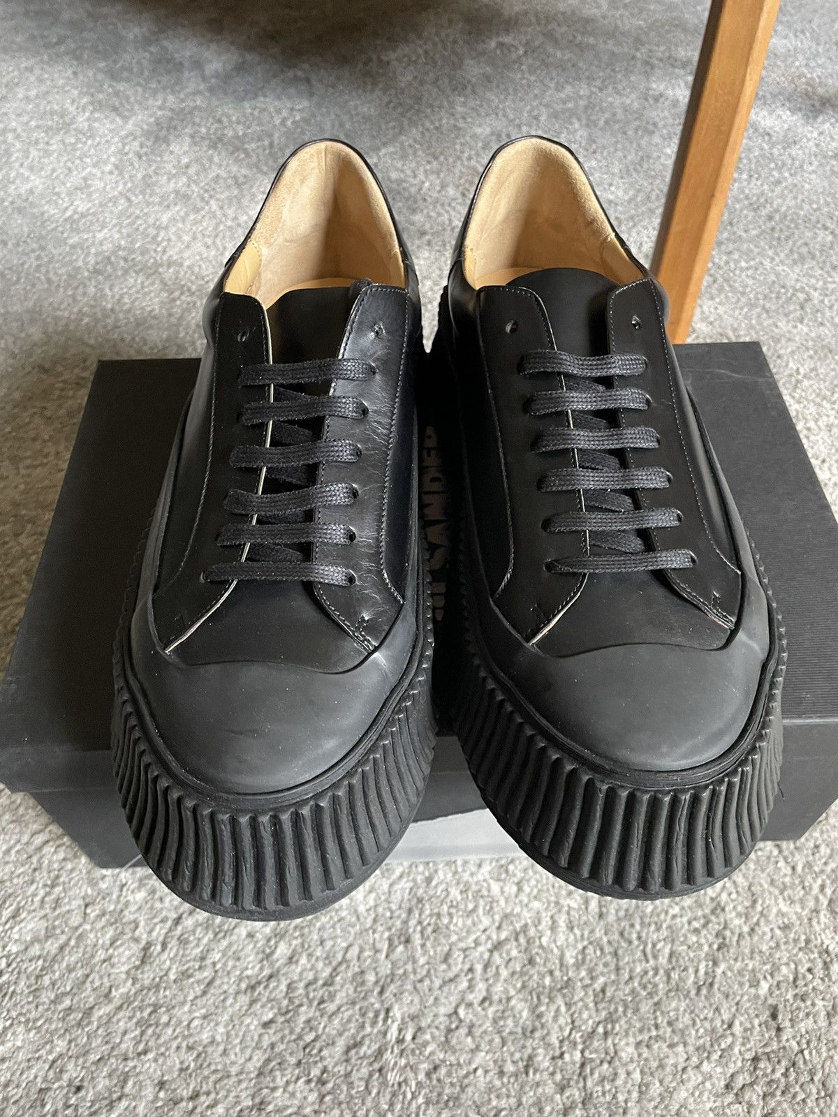 Jil Sander Men’s Jil Sander Padded Leather Low Top Sneaker Sz 42 Size US 9 / EU 42 - 6 Thumbnail