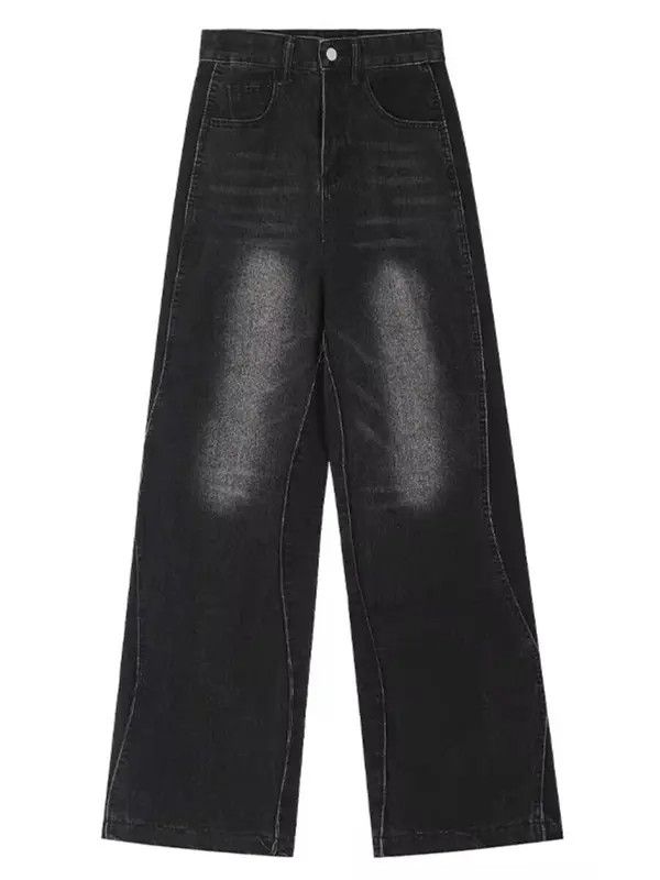 VIBE Vintage washed black rippled rare jeans Size US 34 / EU 50 - 2 Thumbnail