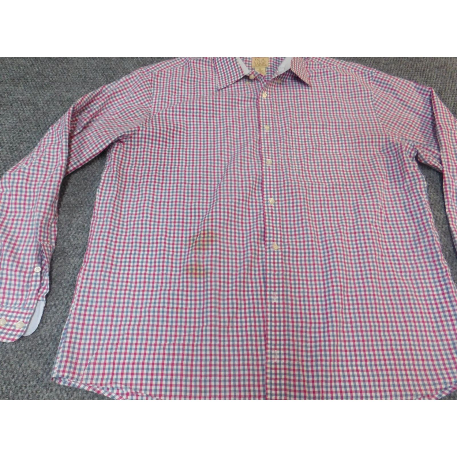 Jos. A. Bank Jos A Bank Mens Shirt XL Red Plaid Button-Up Collared Long Sleeve Button-Down Manchets Size US XL / EU 56 / 4 - 3 Thumbnail