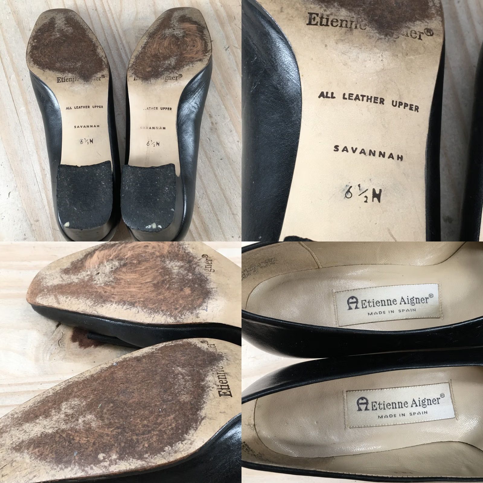 Aigner Aigner Pumps Womens Black Savannah Slip On Leather Comfort Casual Size US 7 / IT 37 - 9 Thumbnail