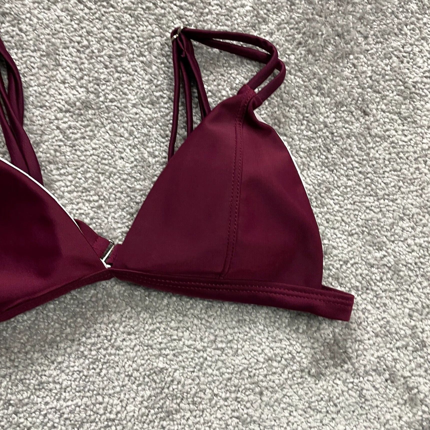 Triangl Unbranded Swimwear Bikini Top Women S Red Maroon Triangle Adjustable Strap Beach Top Size S / US 4 / IT 40 - 4 Thumbnail