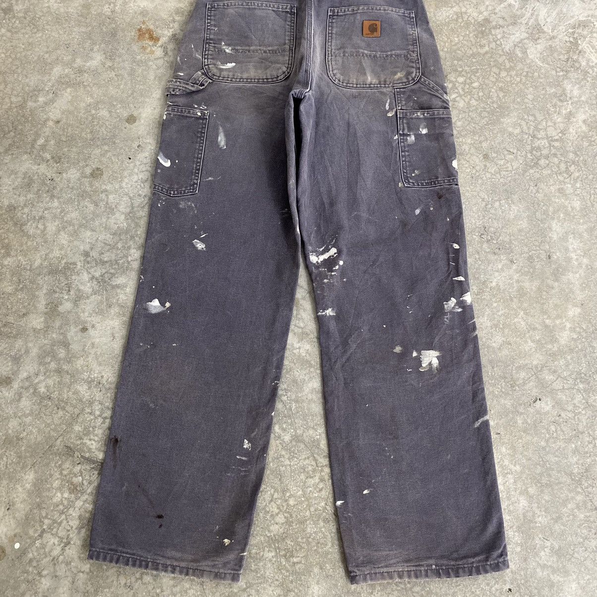 Carhartt VTG Carhartt Faded Petrol Blue Splatter Painter Pants Size US 31 - 19 Thumbnail