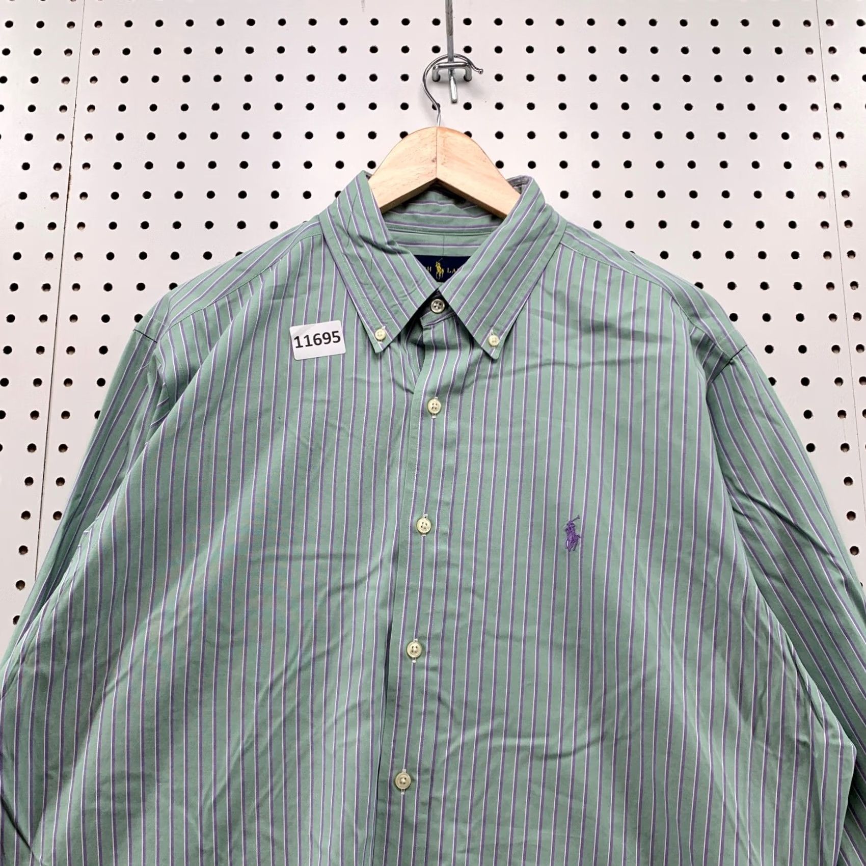Polo Ralph Lauren Polo Ralph Lauren Shirt Men XL Green Purple Striped Button-Down 16.5 34/35 Classic Fit Size US XL / EU 56 / 4 - 6 Thumbnail