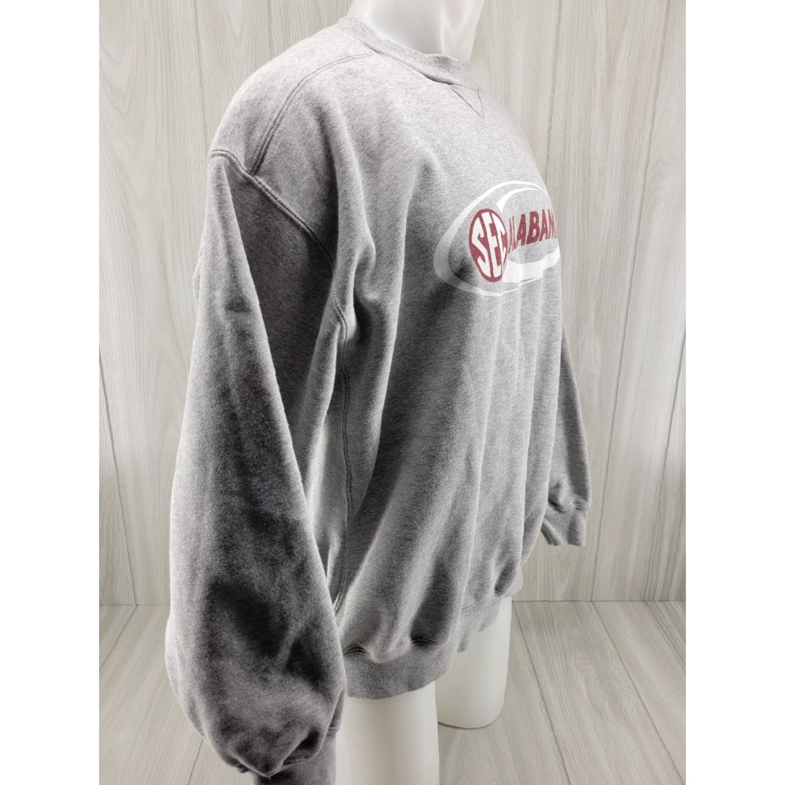 Nike Nike Alabama Crimson Tide Sweater Mens Large Gray Pullover Football Crew Neck Fleece Embroidered Logo Size US L / EU 52-54 / 3 - 5 Thumbnail