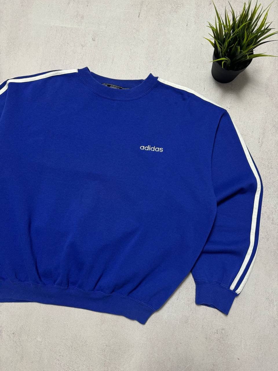 Adidas × Vintage Vintage Adidas Sweatshirt Boxy Crewneck 3 Striped Y2K 90s Size US L / EU 52-54 / 3 - 3 Thumbnail
