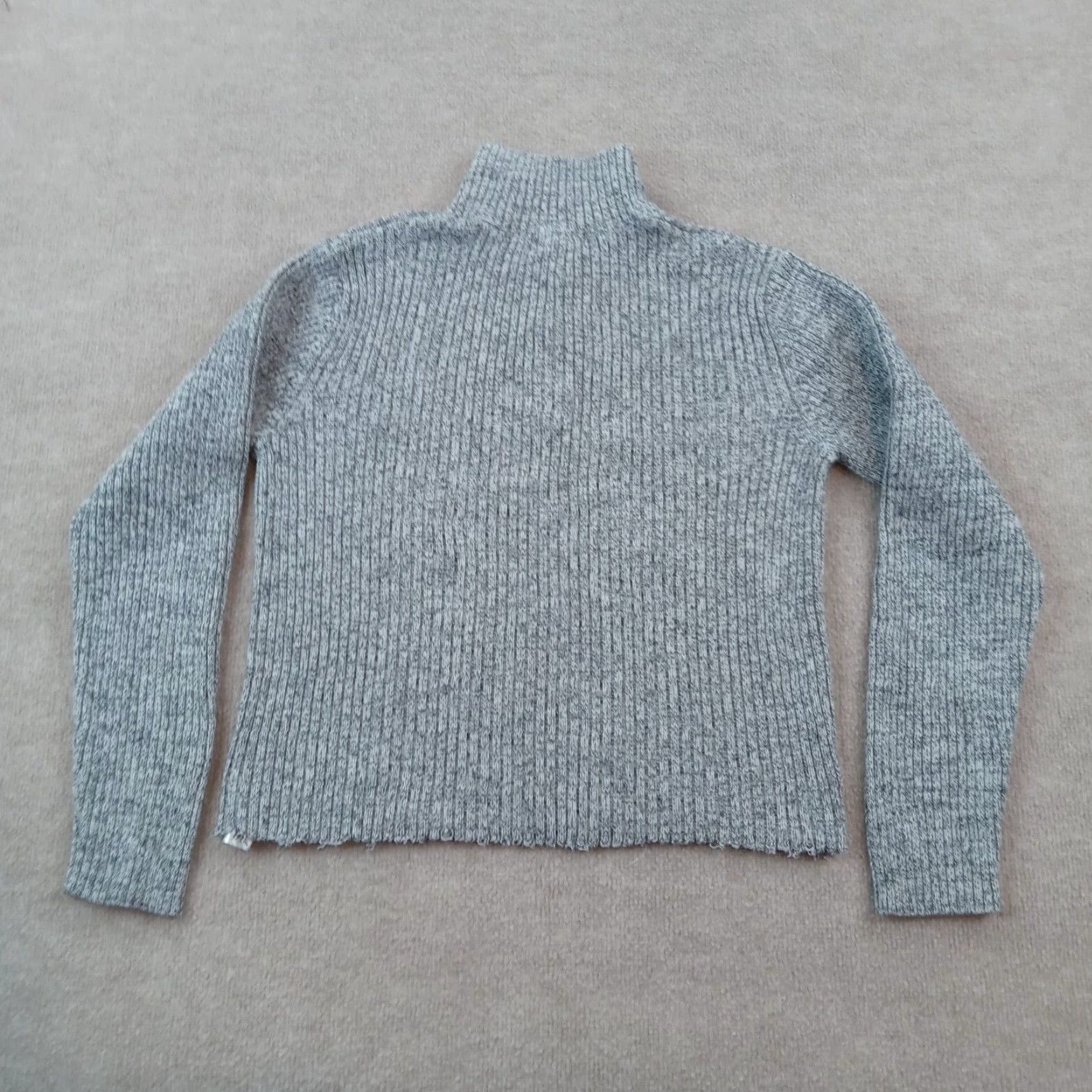 Vintage Eastside Westside Women's Large Gray Long Sleeve Mock Neck Knit Pullover Sweater Size L / US 10 / IT 46 - 7 Thumbnail
