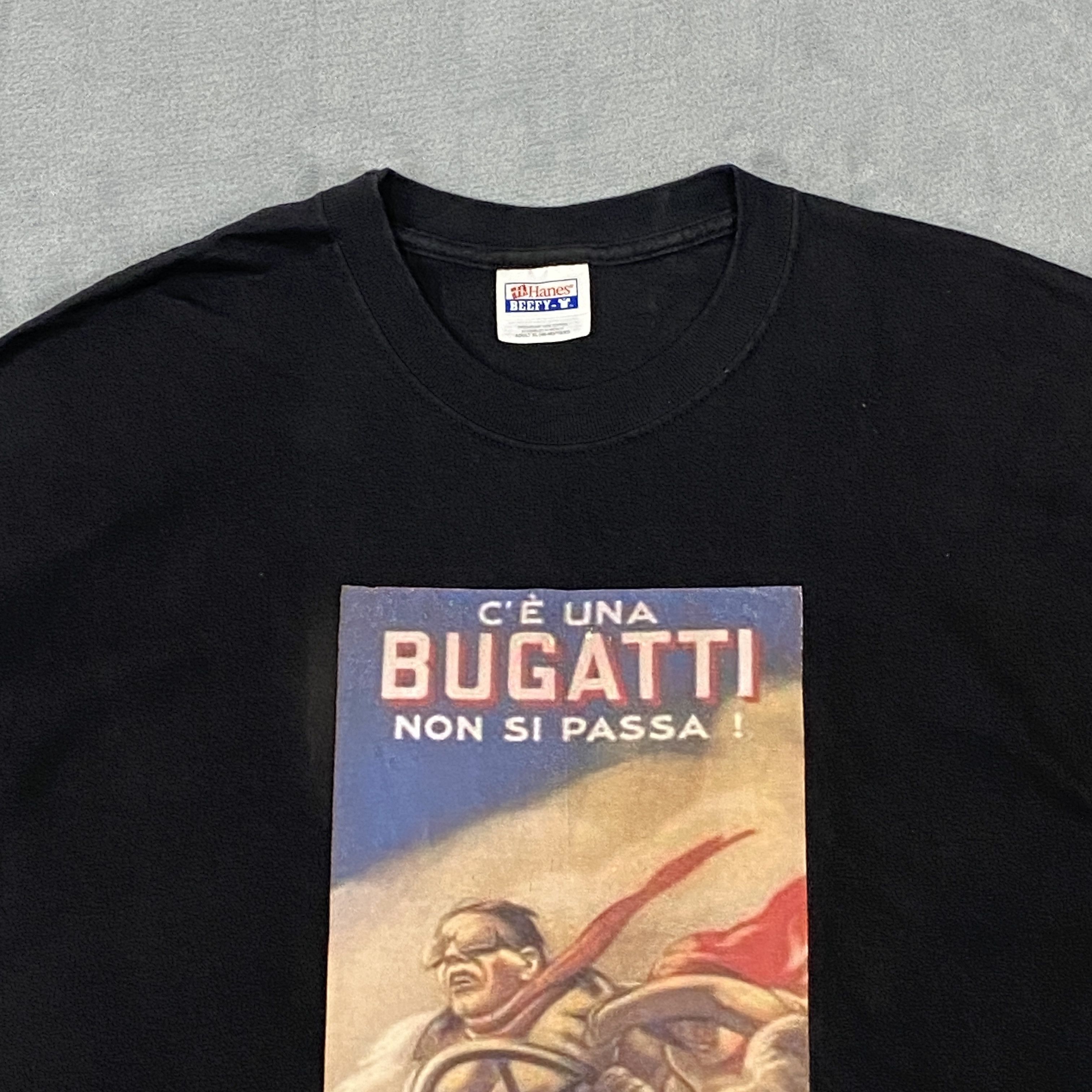 Hanes × Vintage IT'S A BUGATTI, NONE SHALL PASS! T Shirt Men XL Short Sleeve Size US XL / EU 56 / 4 - 5 Thumbnail