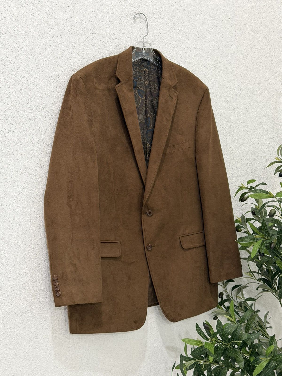 Ralph Lauren VTG Lauren Ralph Lauren Sport Coat 46L Poly Microfiber Suede Size 46L - 2 Thumbnail
