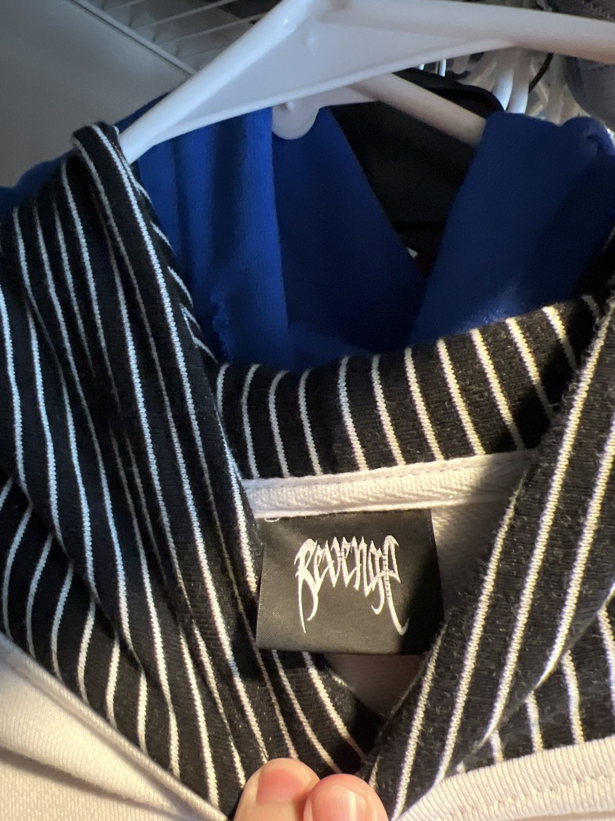 Revenge Revenge Pinstripe French Terry Hoodie Size US L / EU 52-54 / 3 - 4 Thumbnail