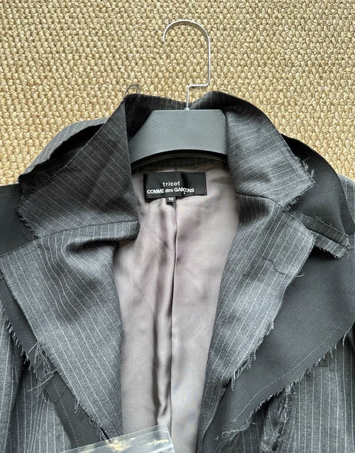 Comme des Garcons COMME des GARÇONS Striped Raw-Edge Deconstructed Blazer K23 Size US M / EU 48-50 / 2 - 3 Thumbnail