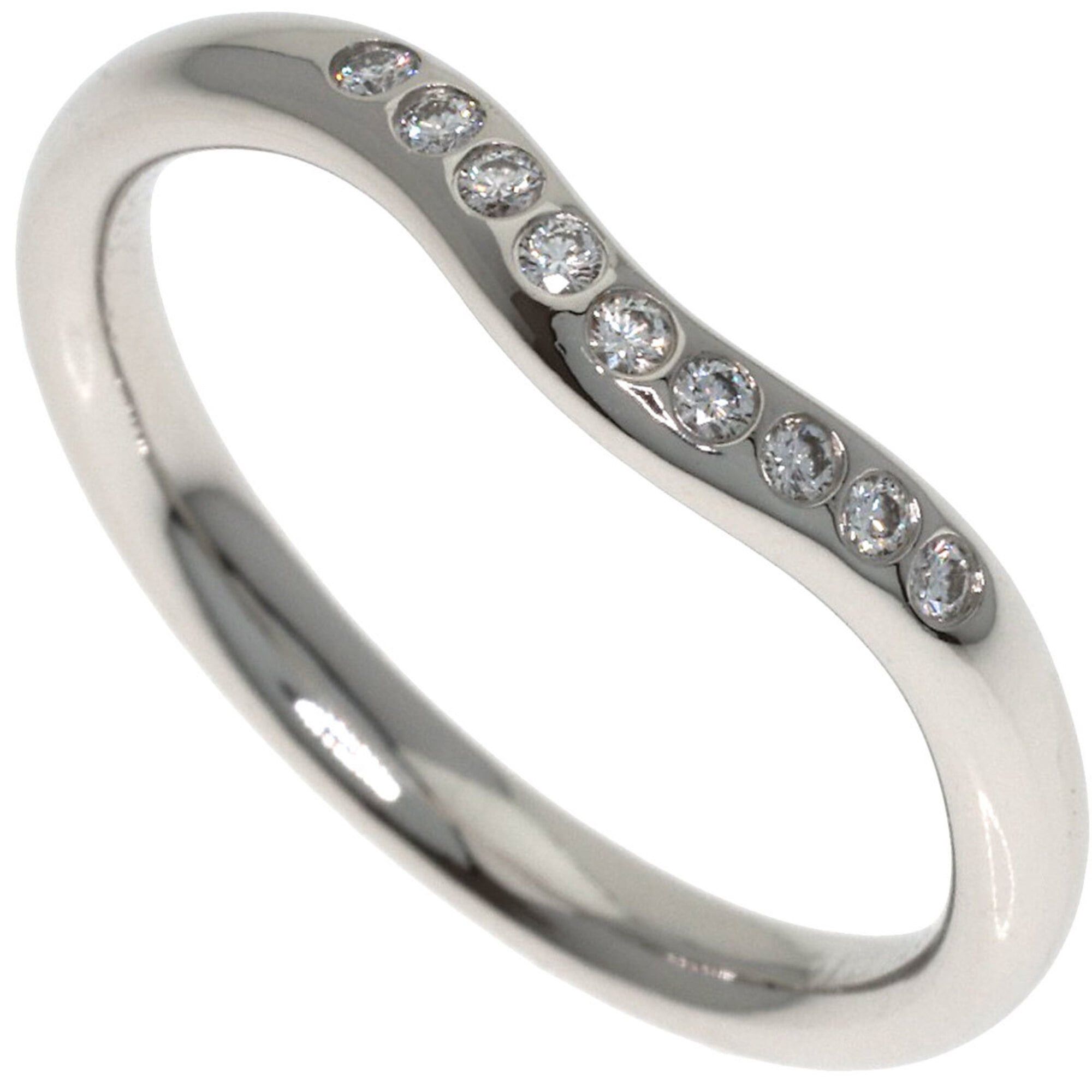 Tiffany & Co. Tiffany & Co. Curved Band Diamond Ring, Platinum PT950, Women's Ring. Size ONE SIZE - 1 Thumbnail