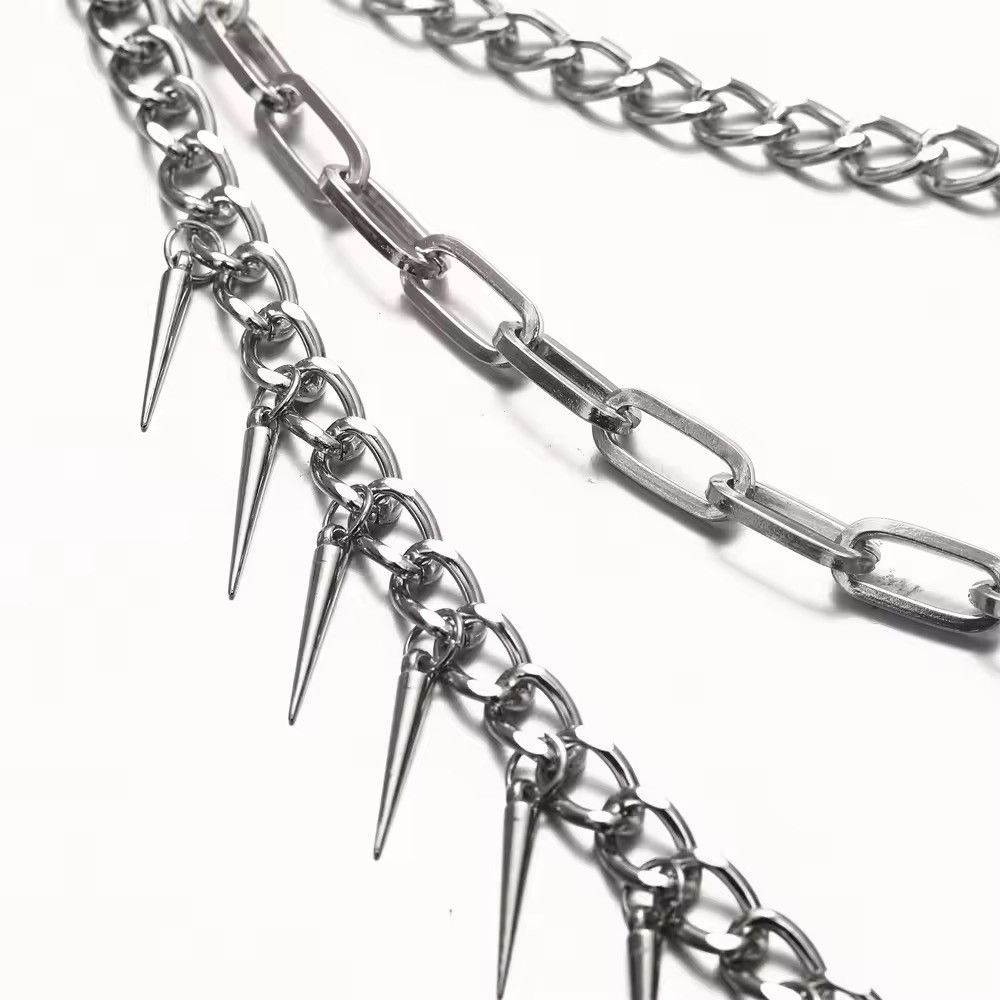 Jewelry Triple Spike Keychains Pant Chains Size ONE SIZE - 5 Thumbnail