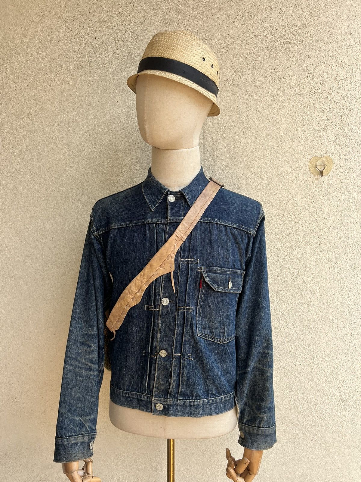 Leather Vintage Gohemp Gowest Japan Distress Patina Leather Wool Bag Size ONE SIZE - 5 Thumbnail