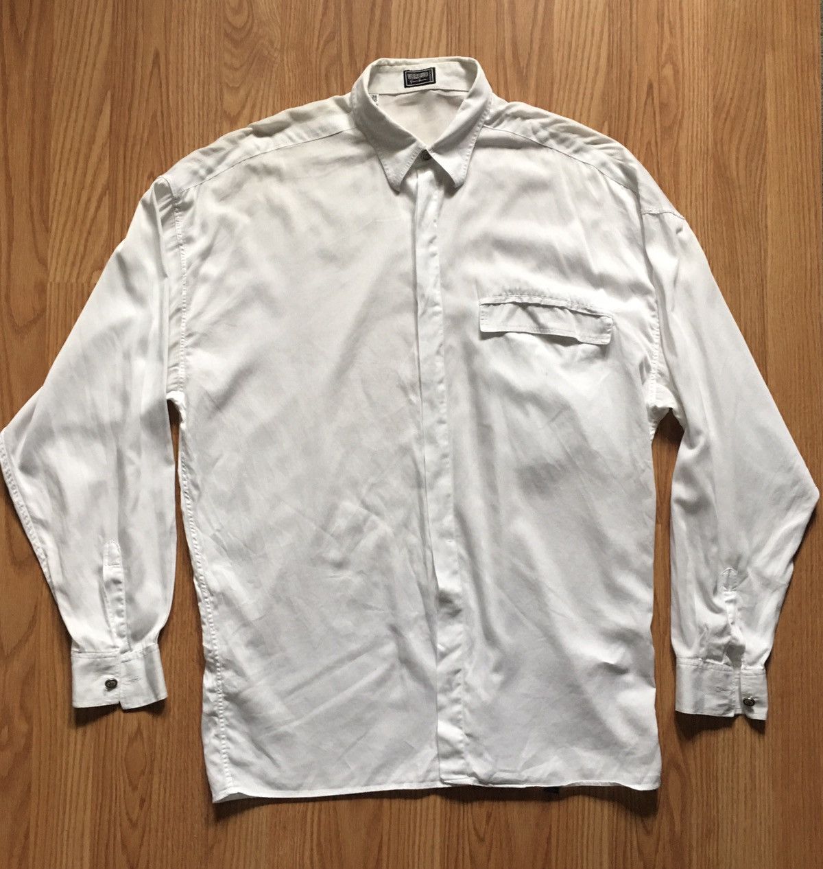 Versace VERSUS Gianni Versace White Italy Luxury Shirt Size 36/50 Size US L / EU 52-54 / 3 - 1 Thumbnail