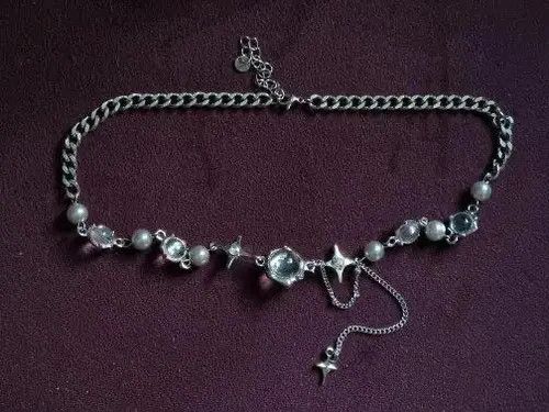 Jewelry Star Geometric Crystal Ball Chain Necklace Size ONE SIZE - 5 Thumbnail