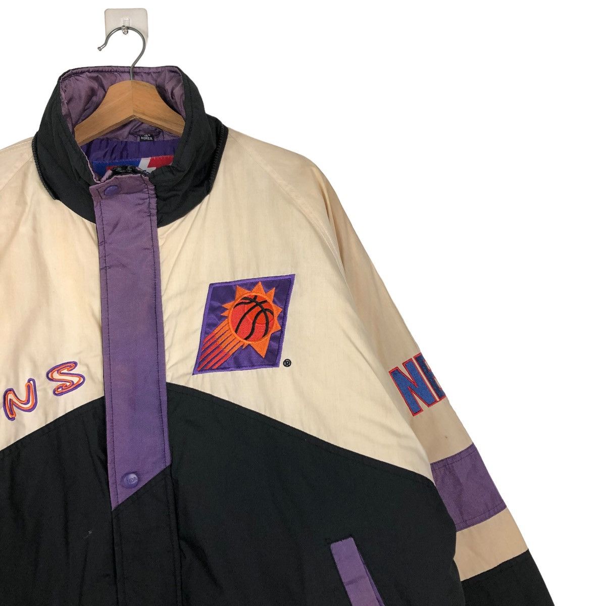 NBA 🔥VINTAGE PHOENIX SUNS STARTER BOMBER JACKET BIG LOGO Size US L / EU 52-54 / 3 - 8 Thumbnail