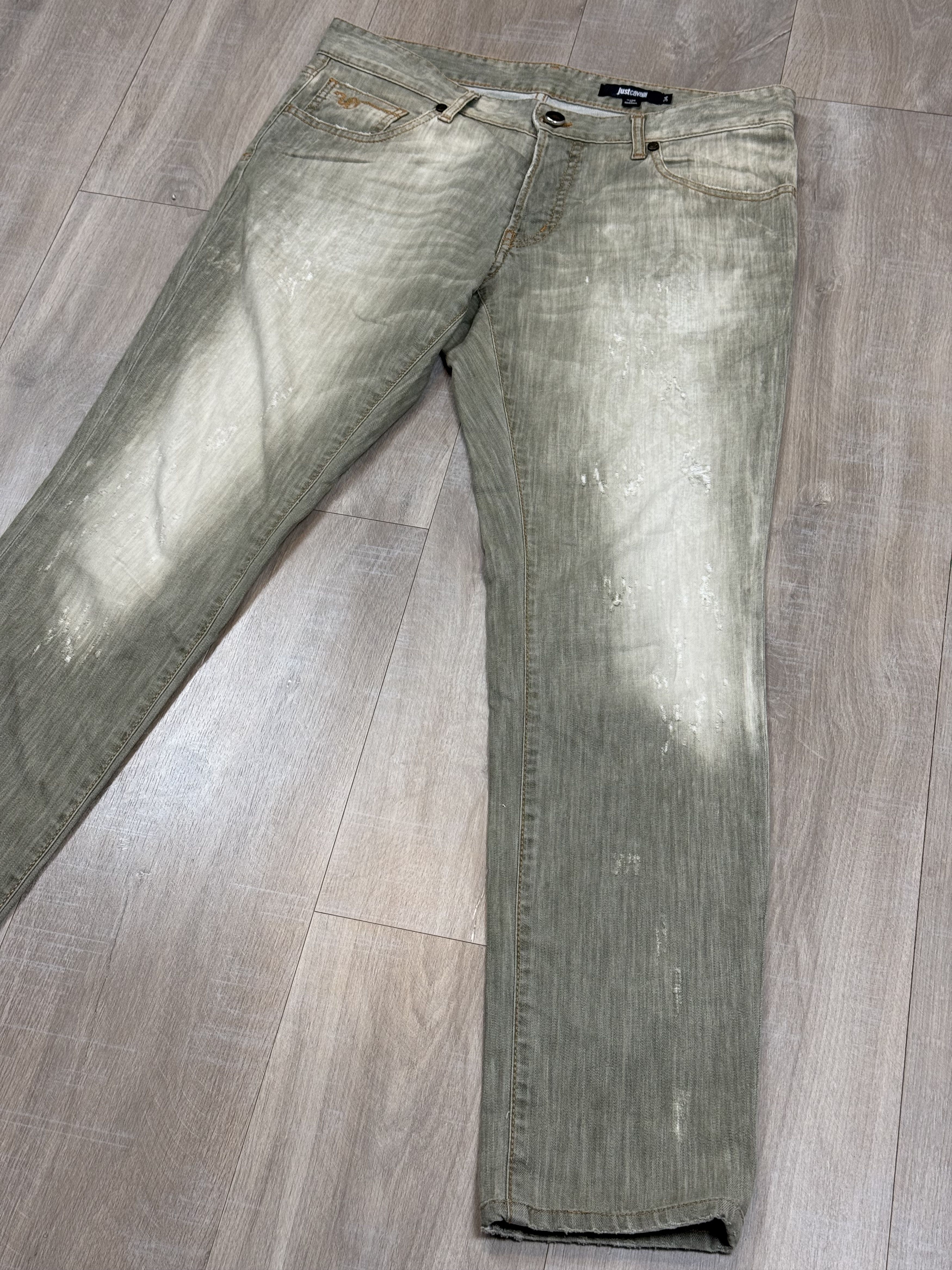 Just Cavalli Just Cavalli Men's Straight-Leg Denim Jeans Olive Size 34 Size US 34 / EU 50 - 5 Thumbnail