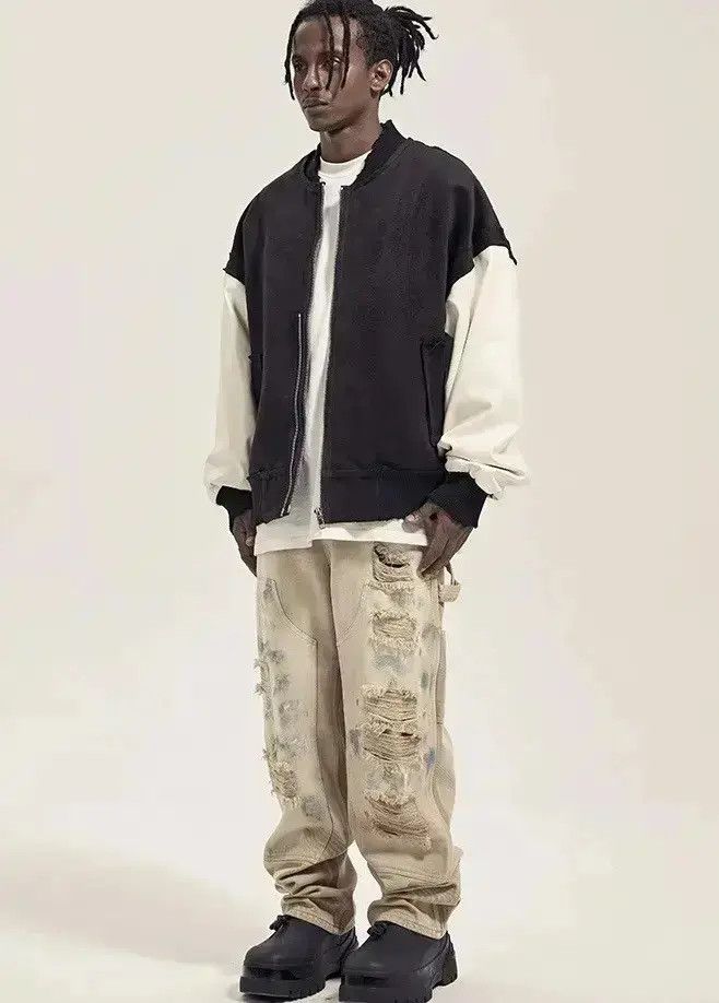 Japanese Brand Beige Paint Splatter Distressed Denim Jeans y2k Size US 30 / EU 46 - 5 Thumbnail