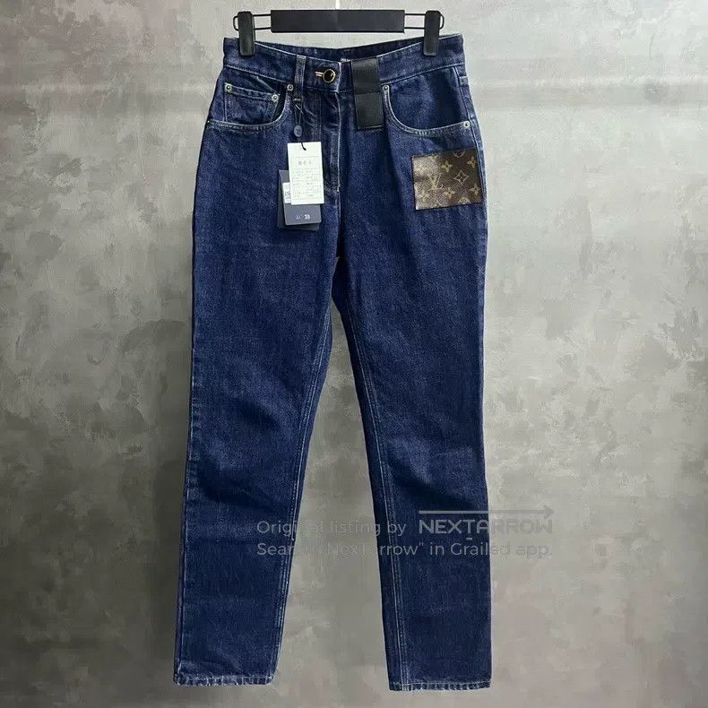 Louis Vuitton Louis Vuitton Blue Printed Straight Leg Jeans Size US 36 / EU 52 - 1 Thumbnail