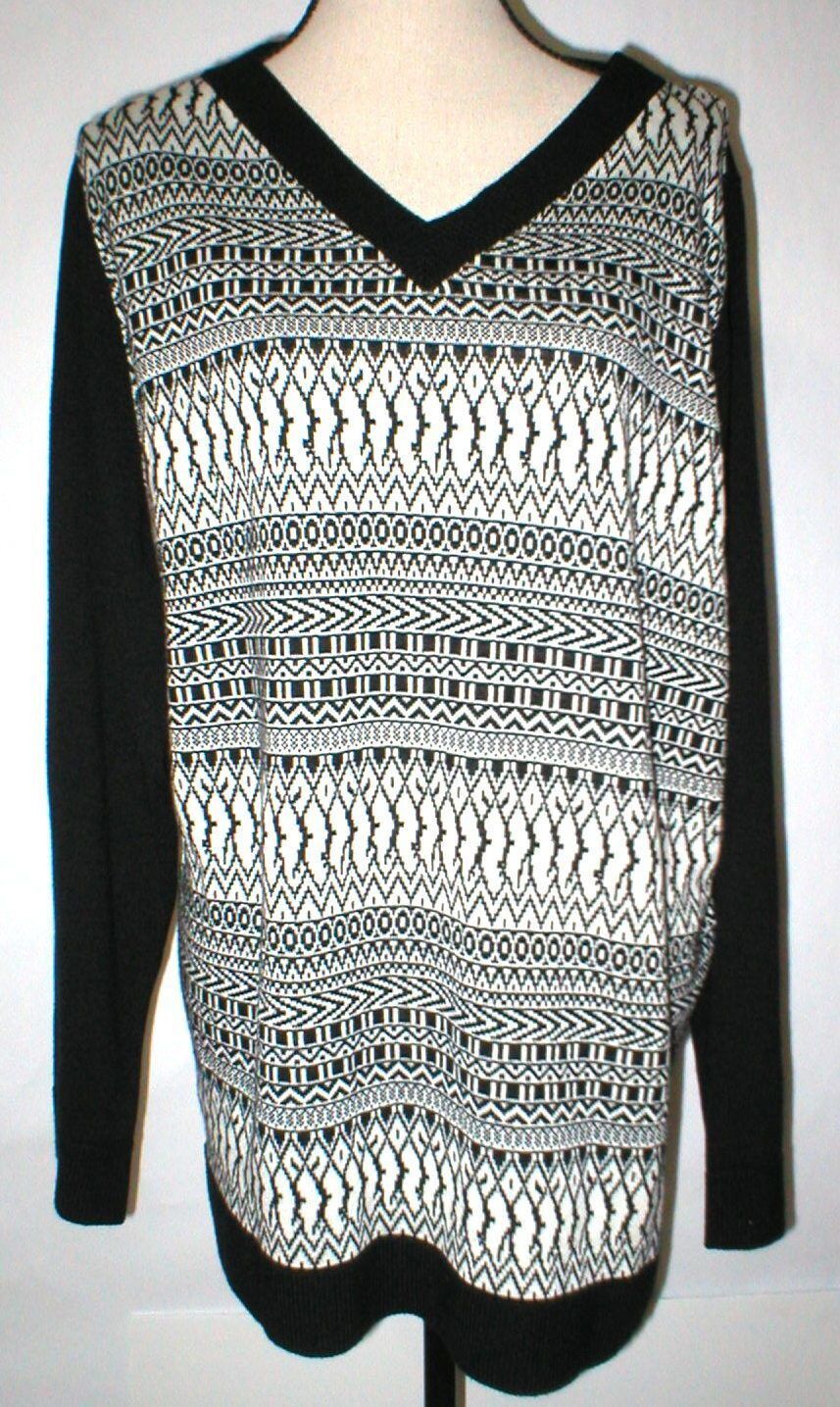 Max Mara Womens Max Mara Marina Rinaldi Sport Sweater L Black White Size L / US 10 / IT 46 - 1 Thumbnail