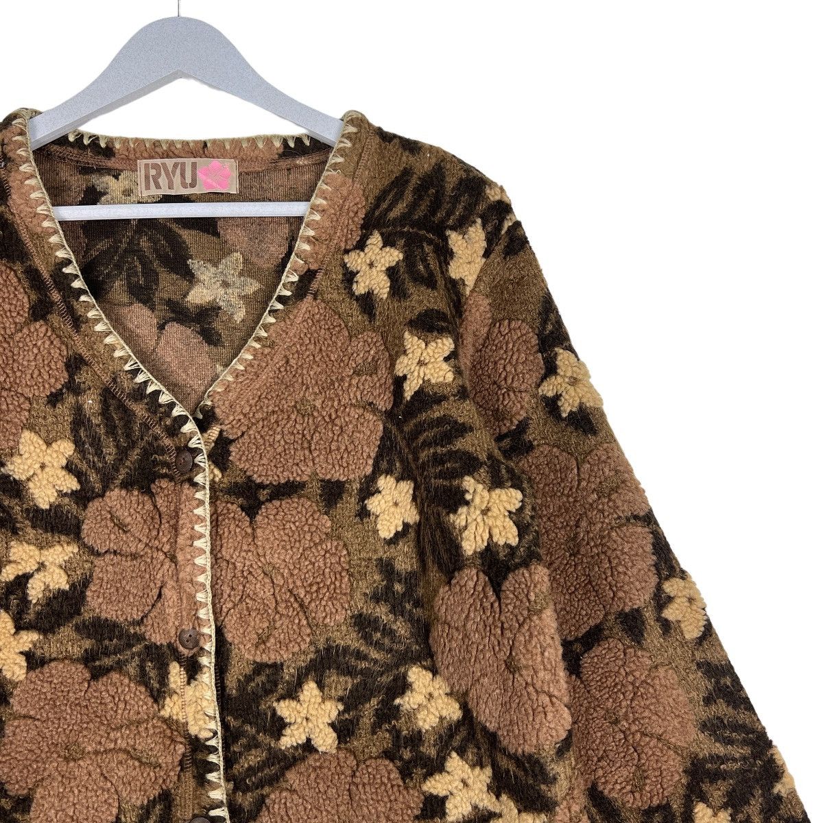 Japanese Brand 🔥 RYU FLOWER FLEECE JACKET Size US M / EU 48-50 / 2 - 6 Thumbnail