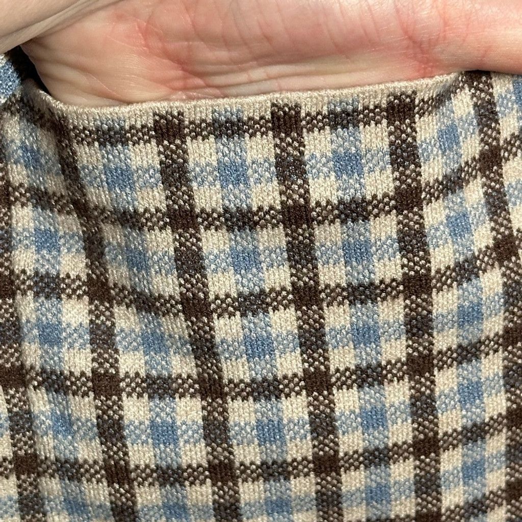 Other Rachel by Rachel Roy Cropped Sky Blue and Brown Plaid Blazer Size XL / US 12-14 / IT 48-50 - 4 Thumbnail