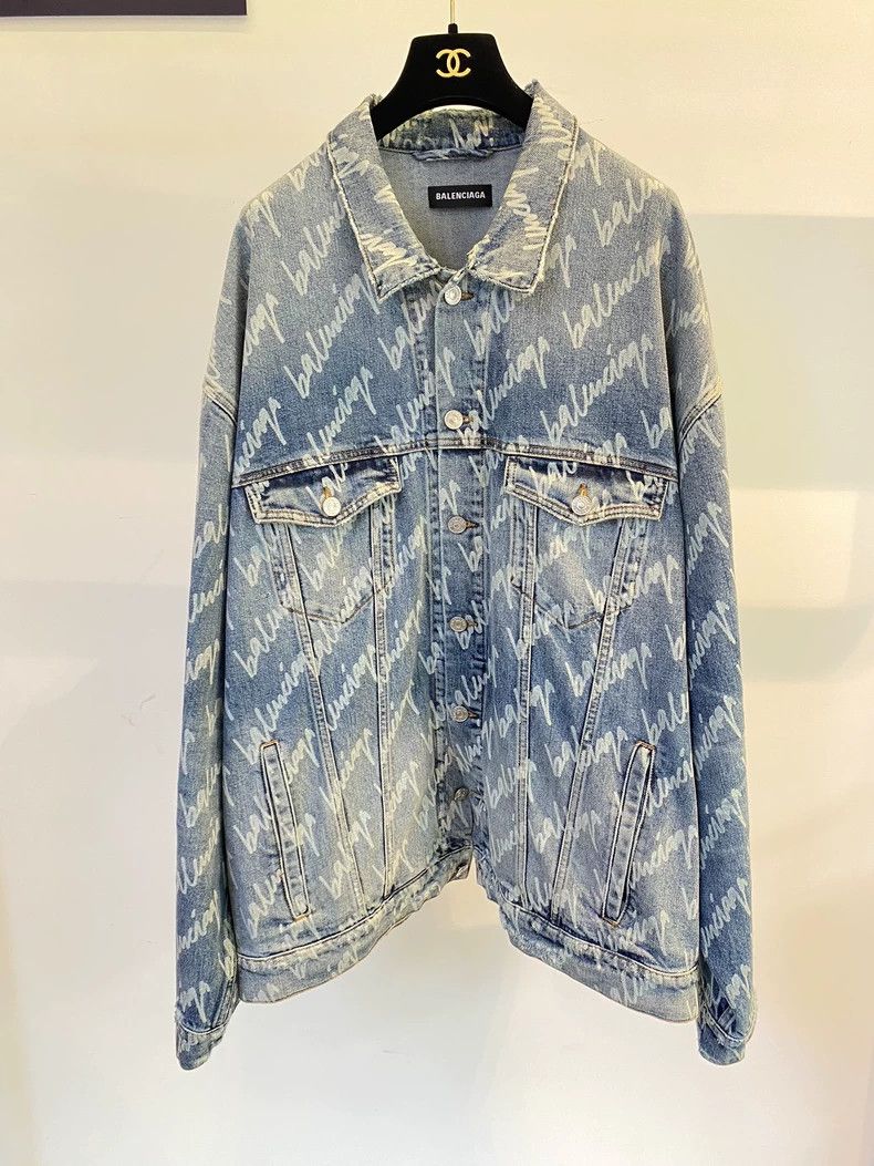 Balenciaga Balenciaga Denim Jacket with All-Over Print-dmc Size US M / EU 48-50 / 2 - 1 Thumbnail